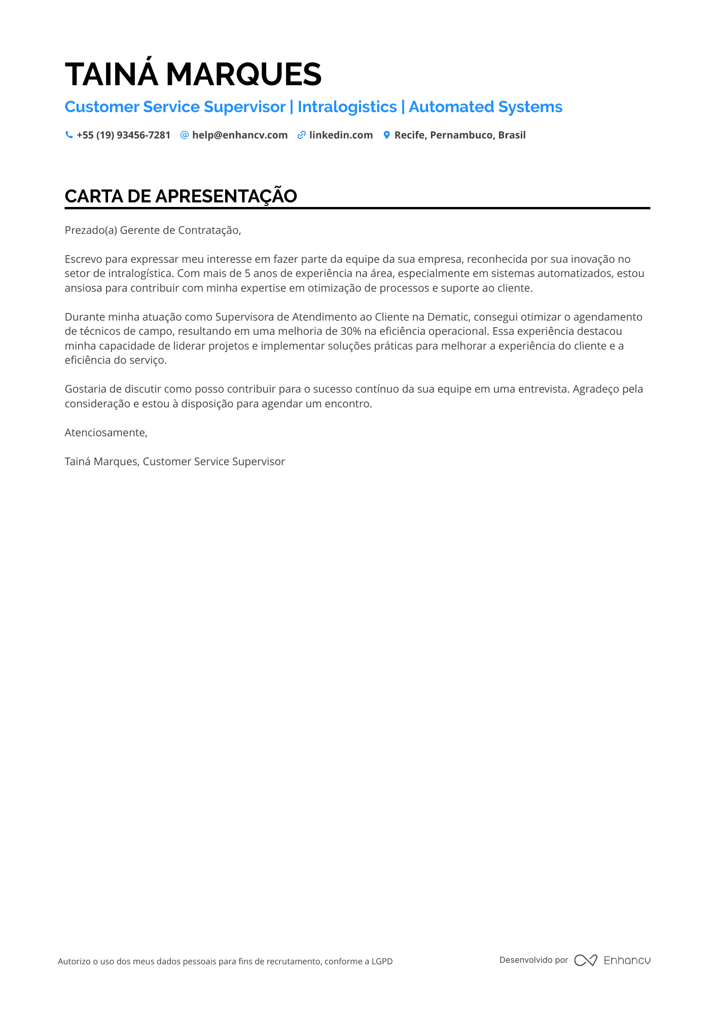 Supervisor de Atendimento ao Cliente