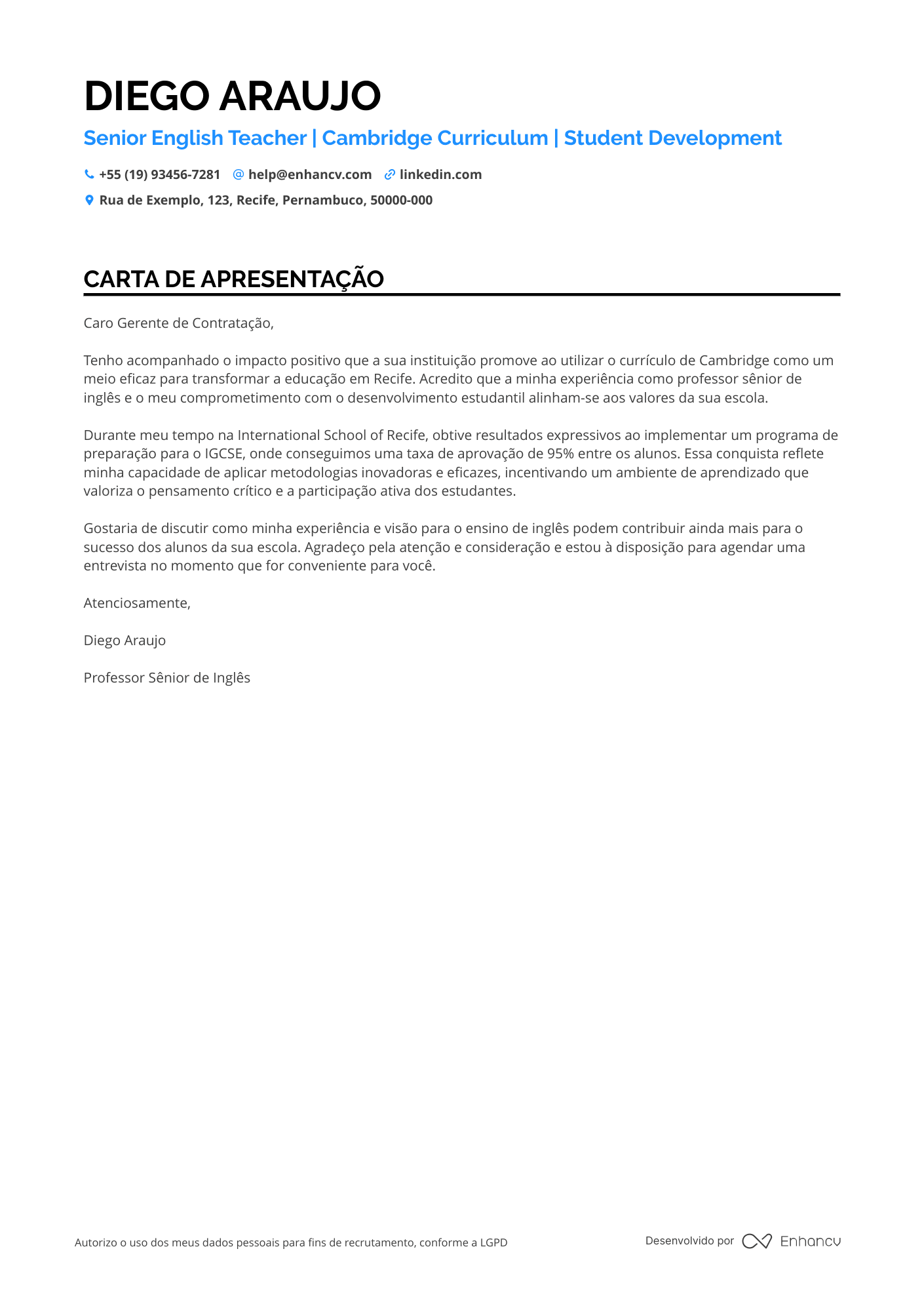 Professor de Inglês para Profissionais de Saúde