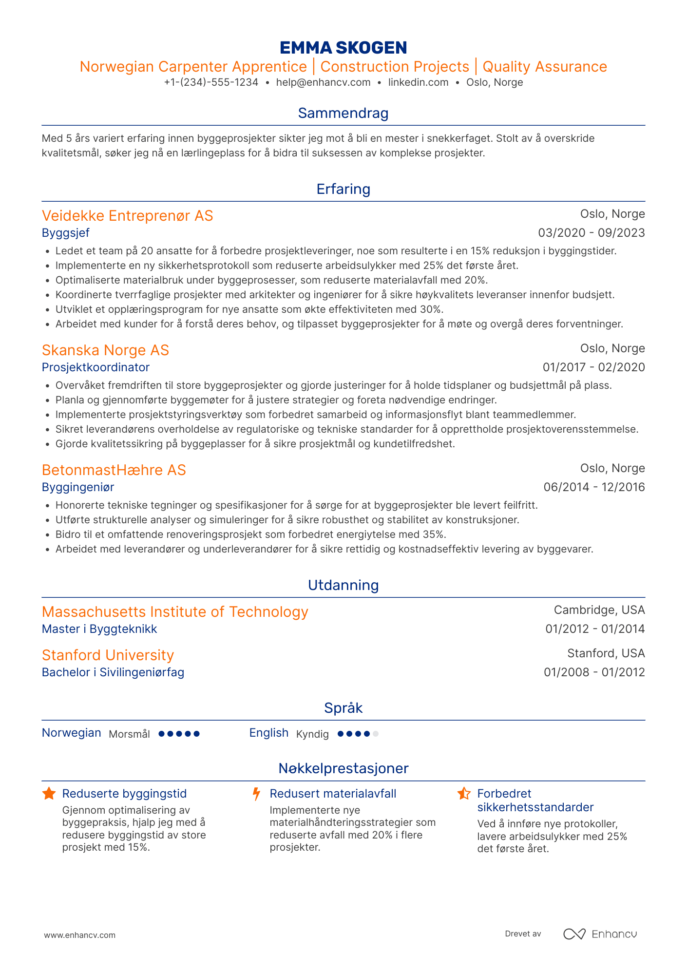 CV for Lærlingsnekker