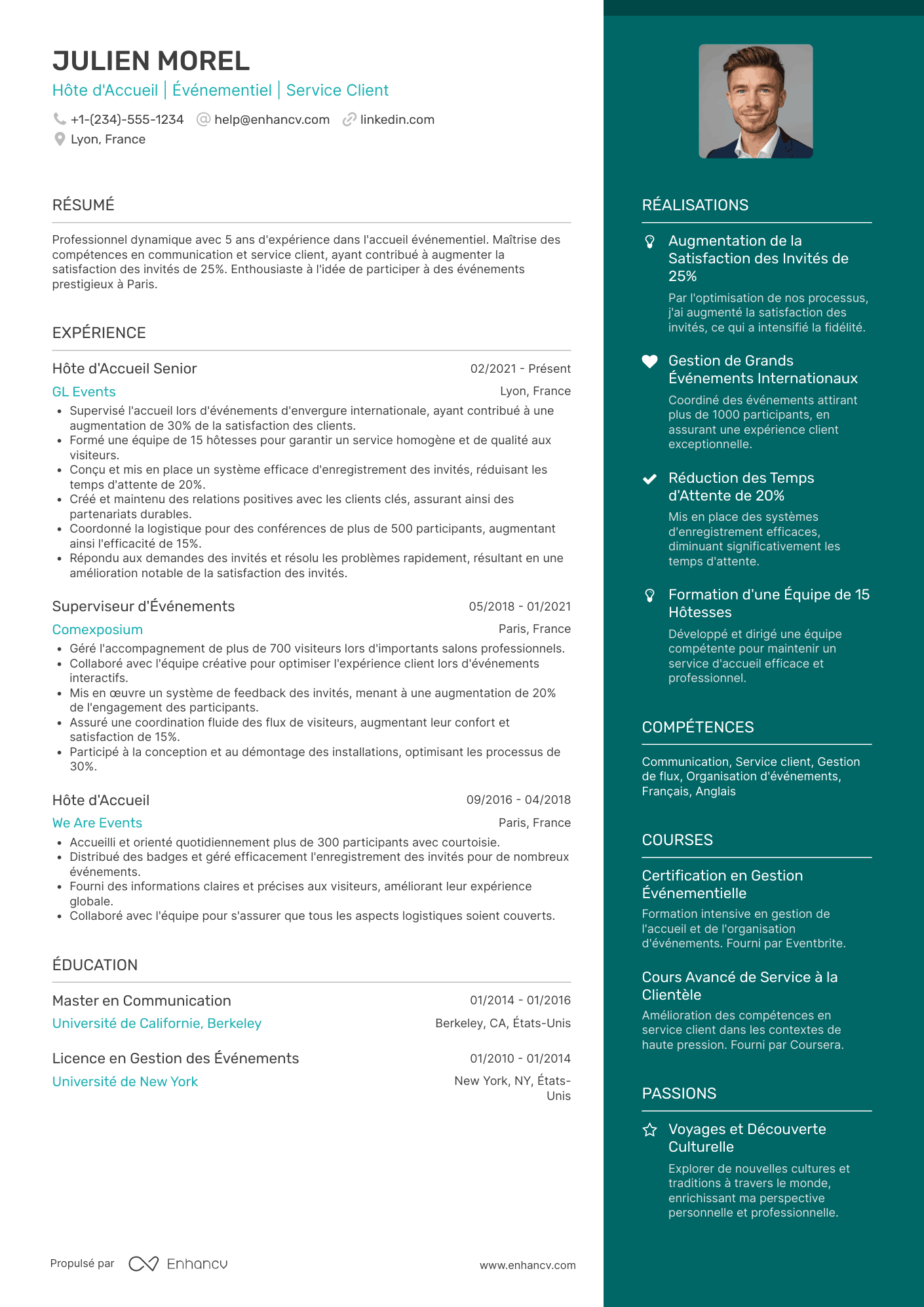 CV d’hôtesse&nbsp;d'accueil dans l’événementiel