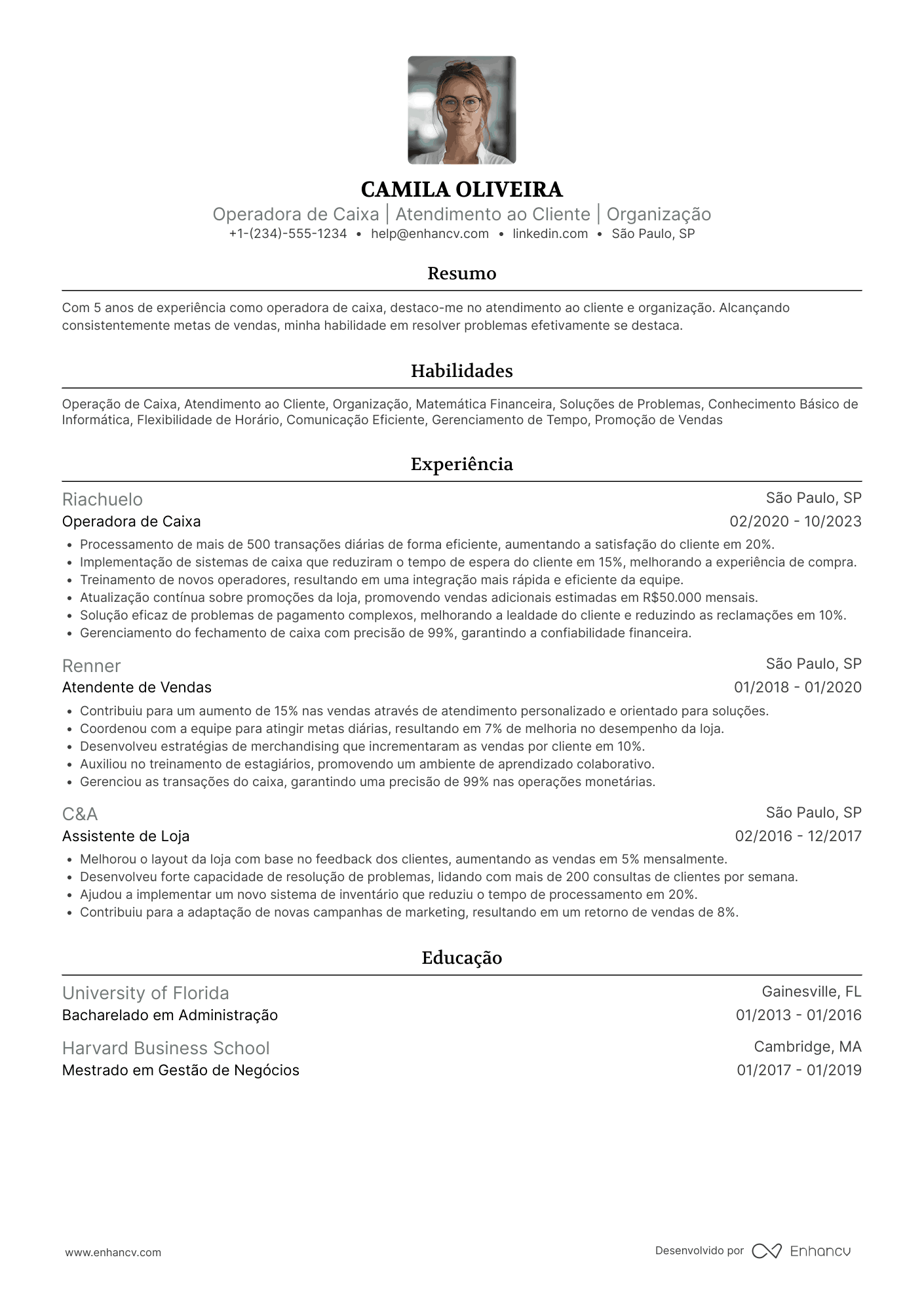 Operador de Caixa de Loja de Roupas