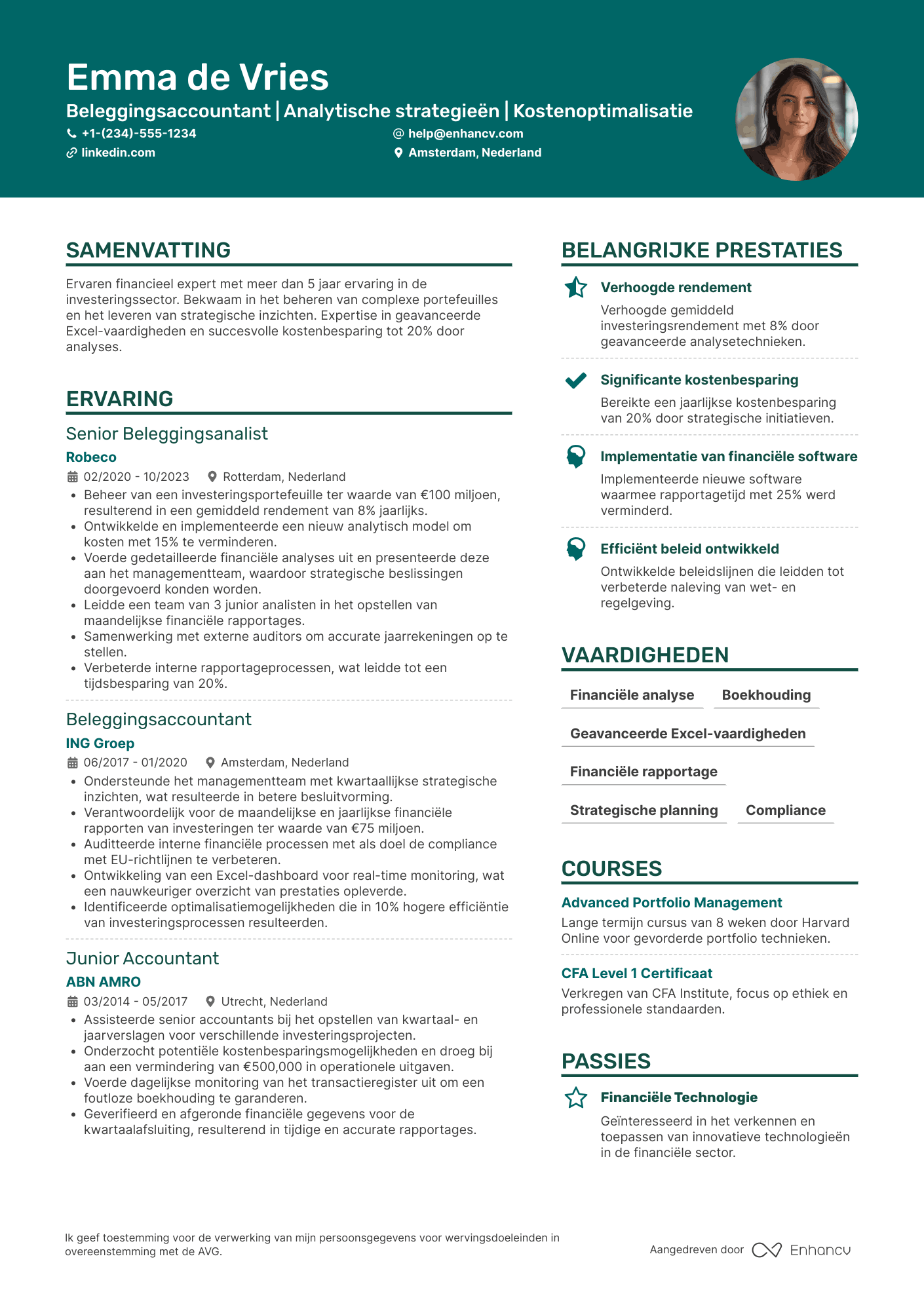 CV voor Beleggingsaccountant