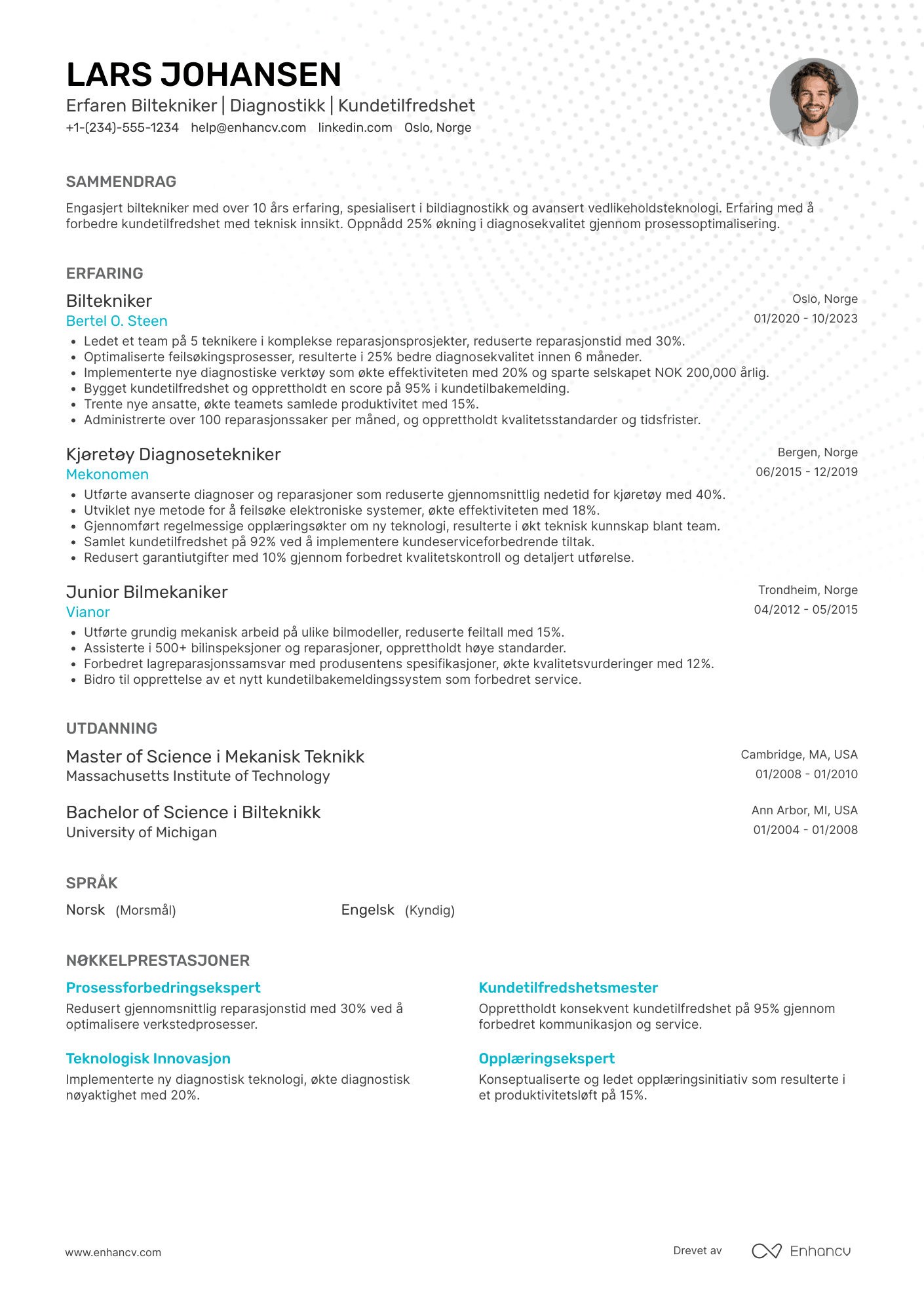 CV for Biltekniker
