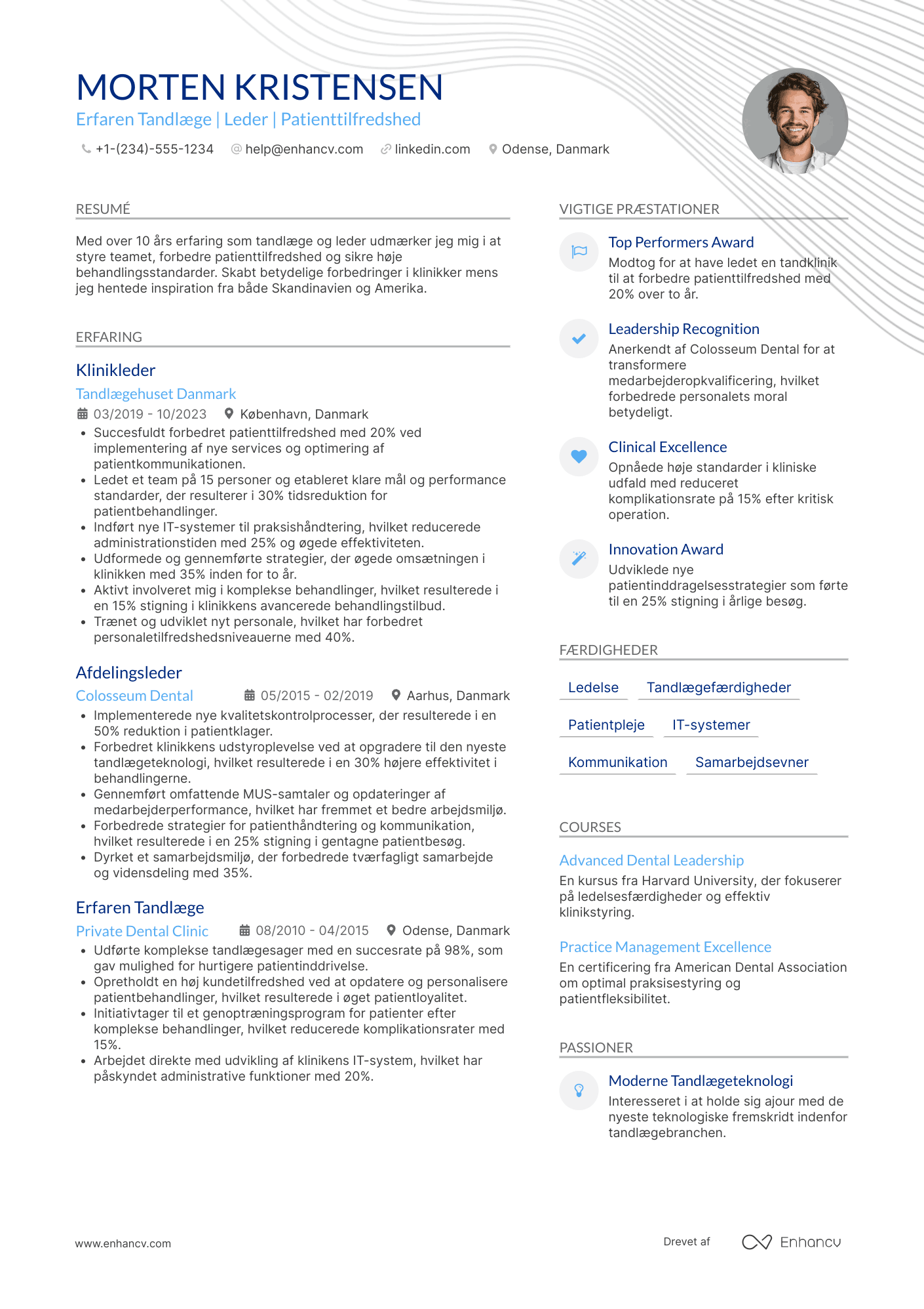 CV til Afdelingsleder (Tandlæge)