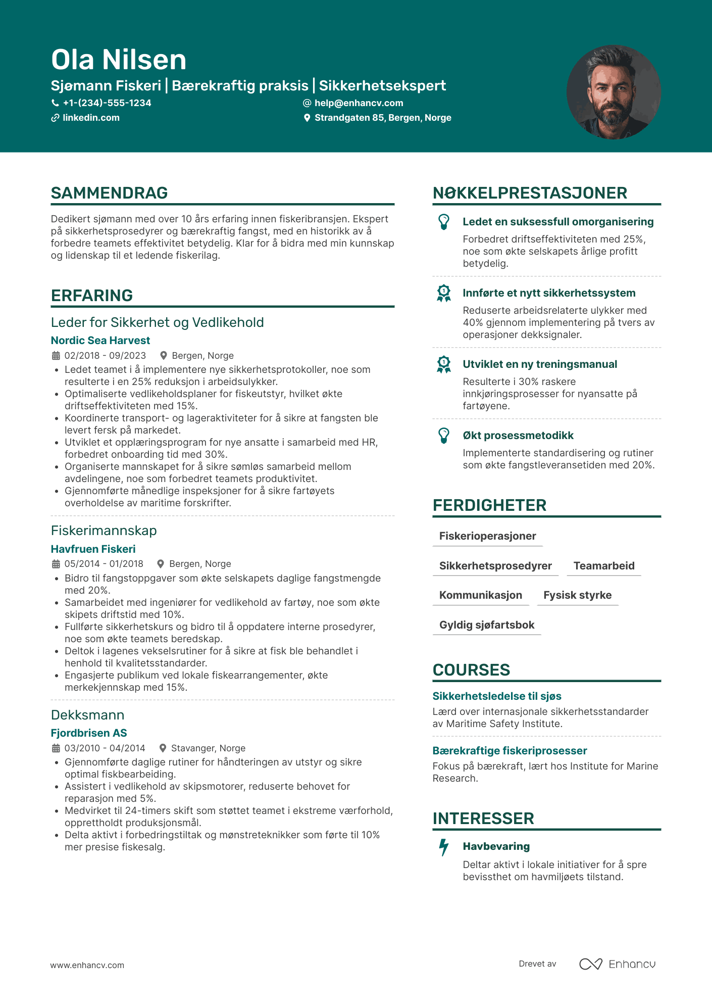 CV for Sjømann Fiskeri