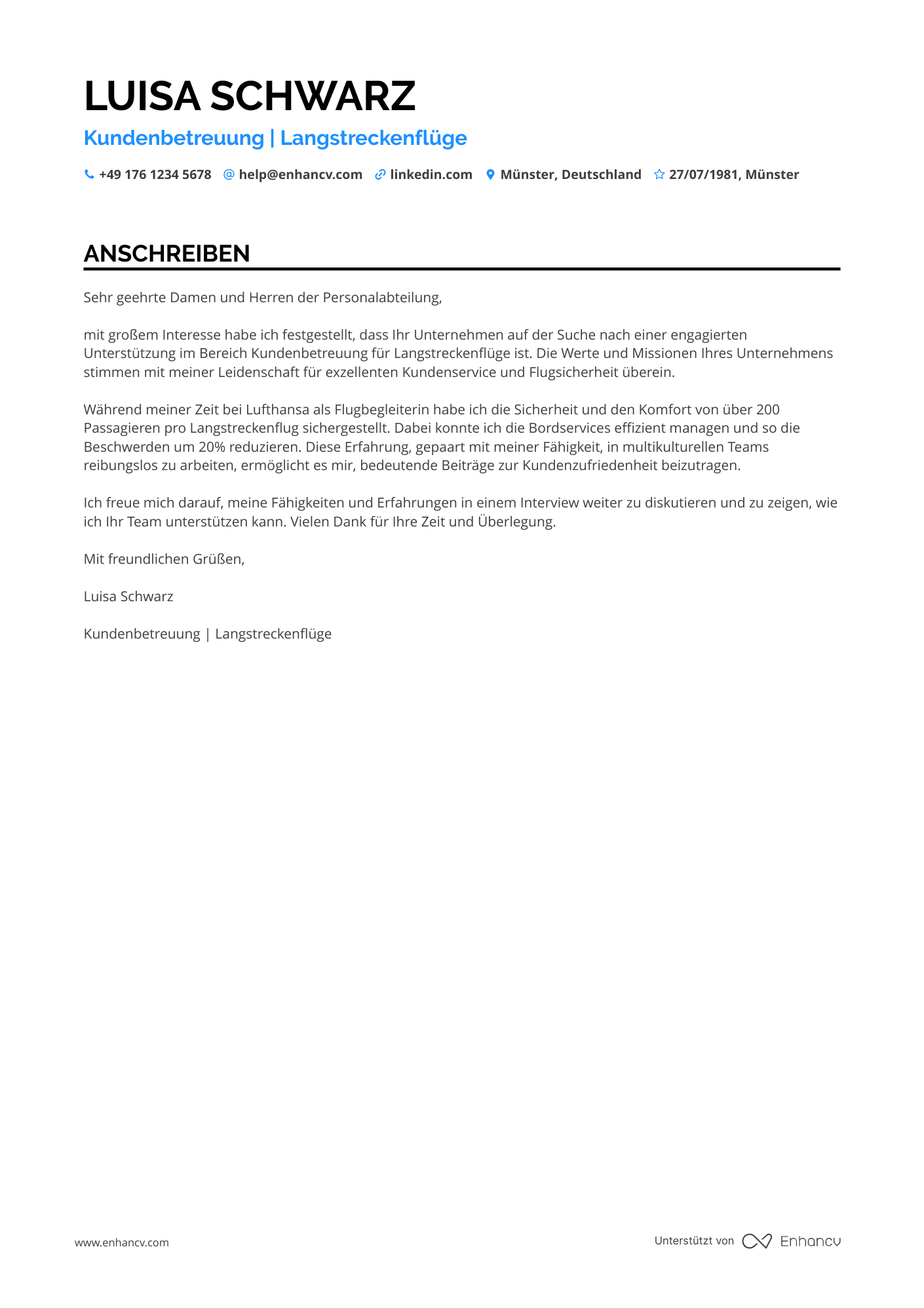 Flugbegleiter für Langstreckenflüge