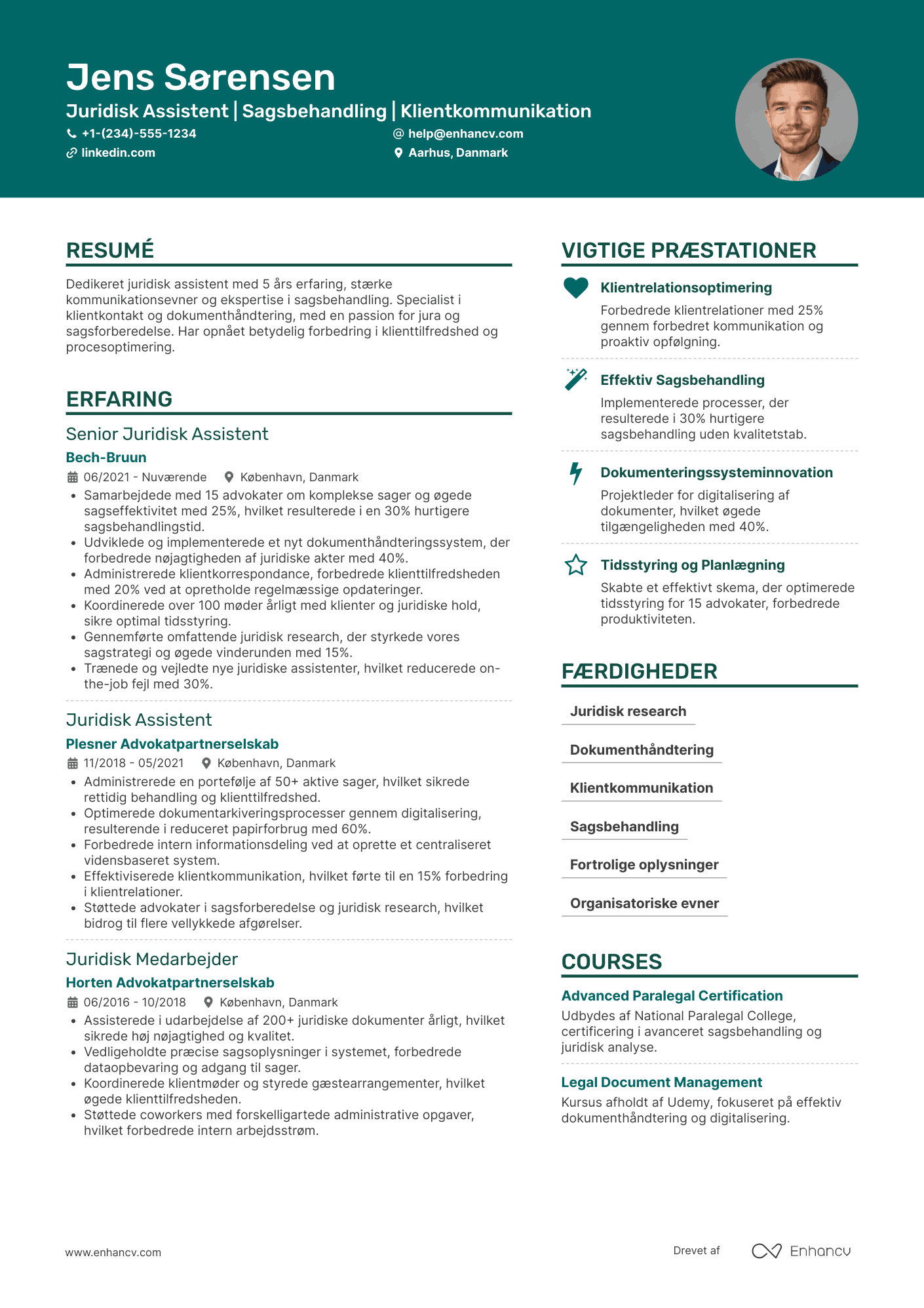 CV til Juridisk assistent