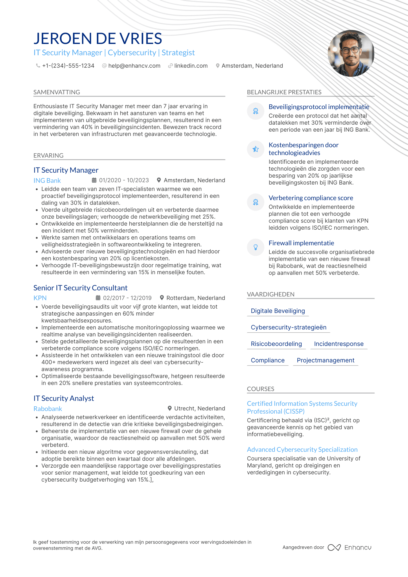 CV voor IT Security Manager