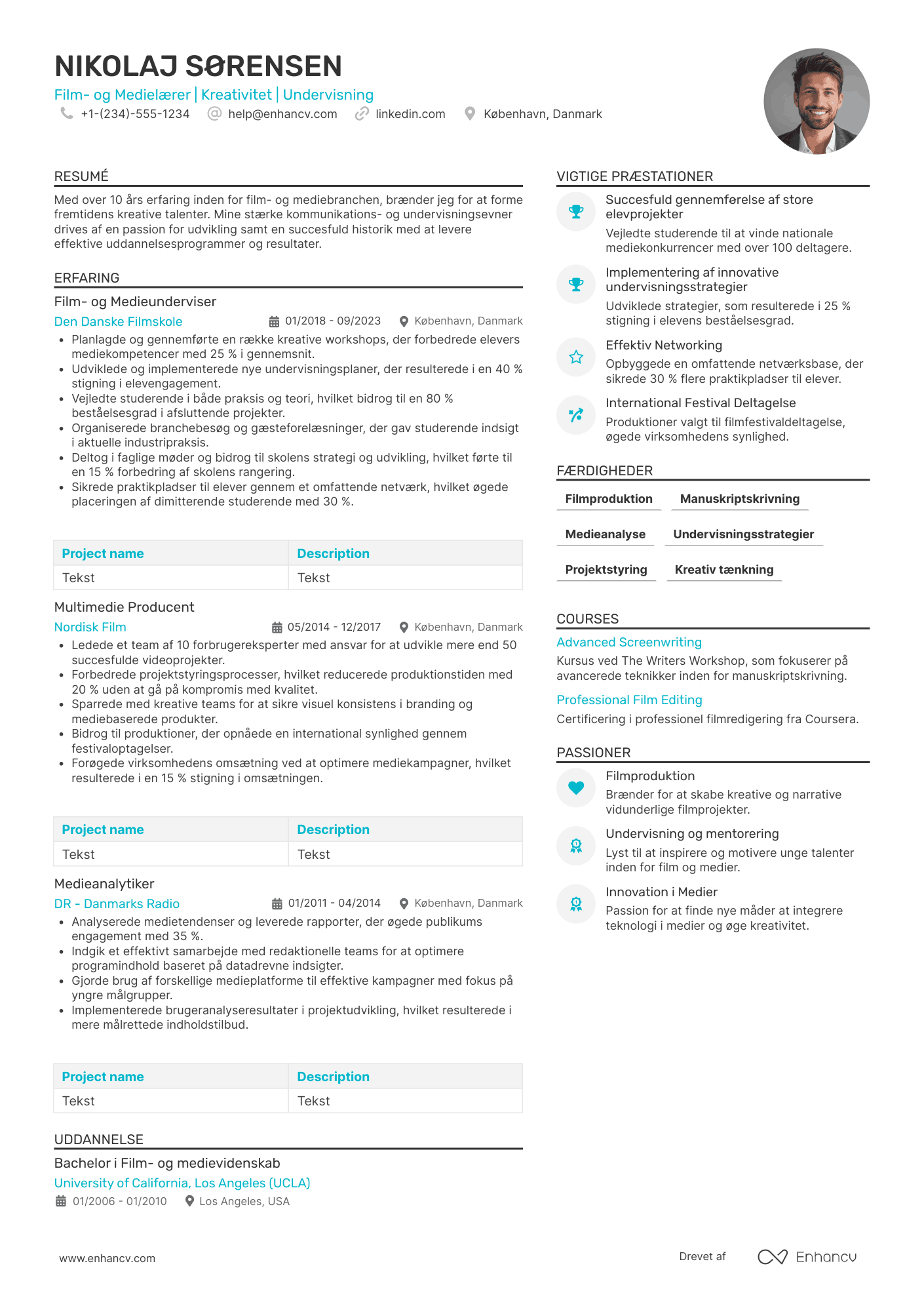 CV til Film  og medielærer