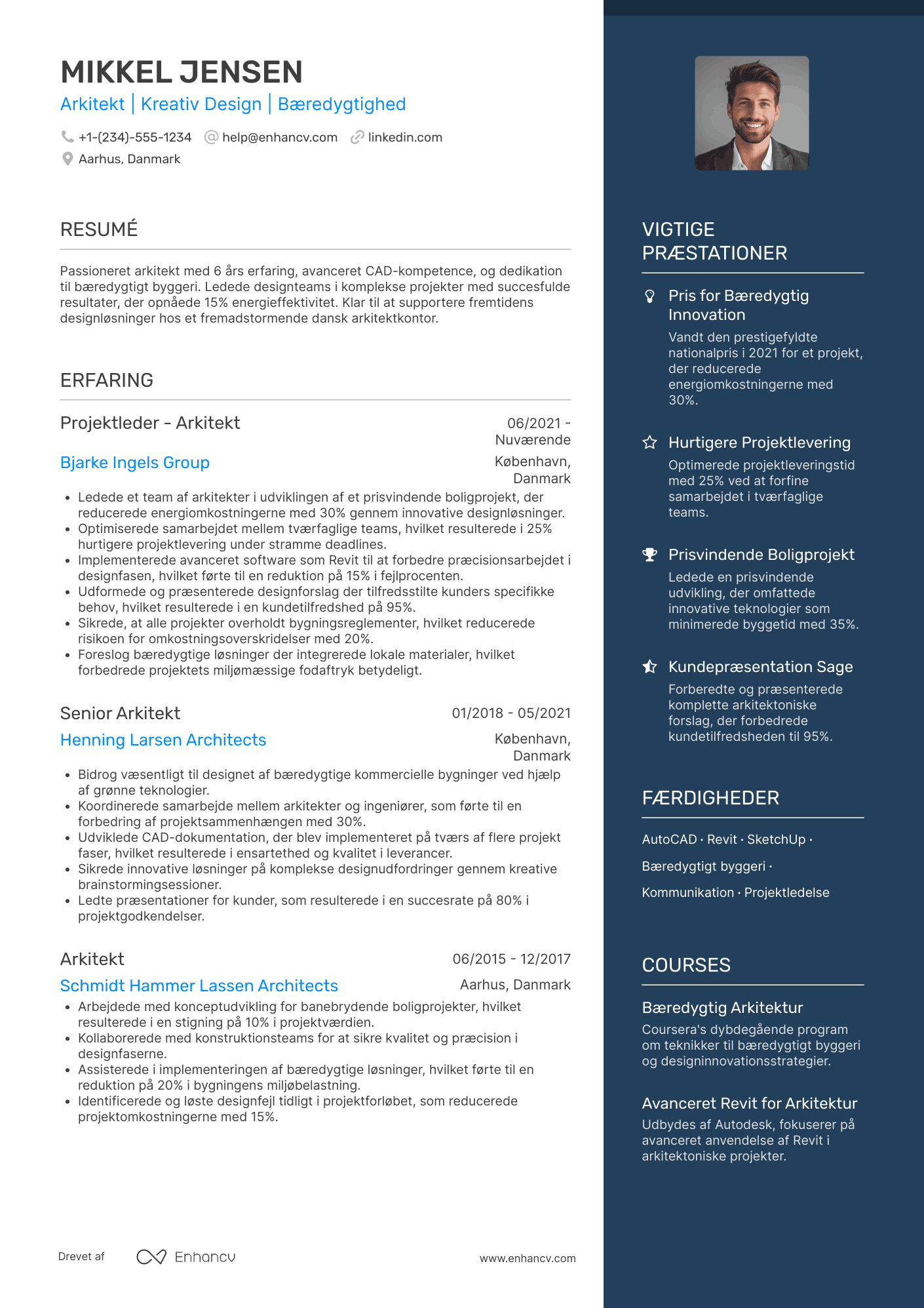 Elegant CV skabelon