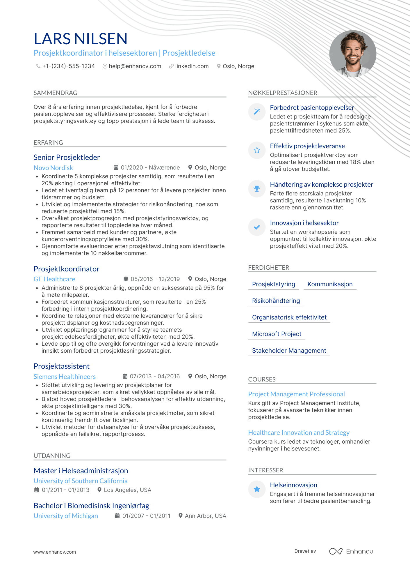 CV for Prosjektkoordinator i helsesektoren