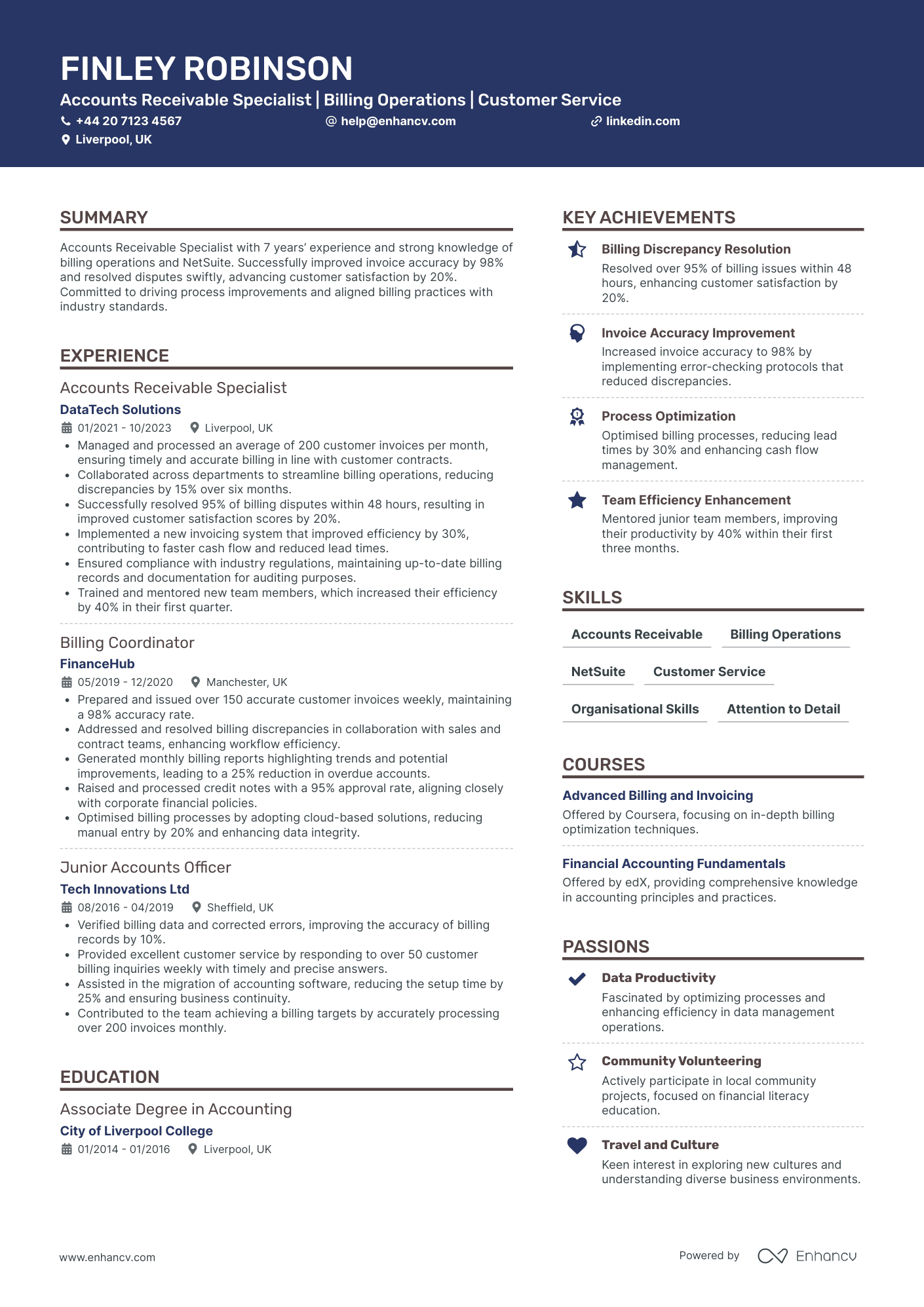 Accounts Receivable and Billing Specialist