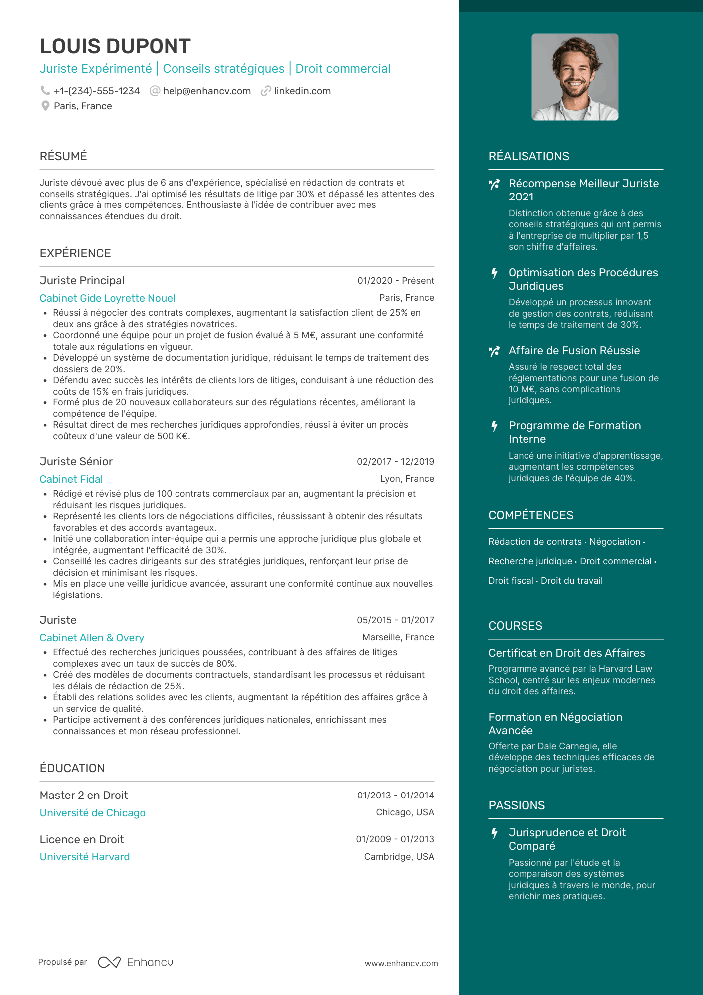 CV de juriste avec expérience