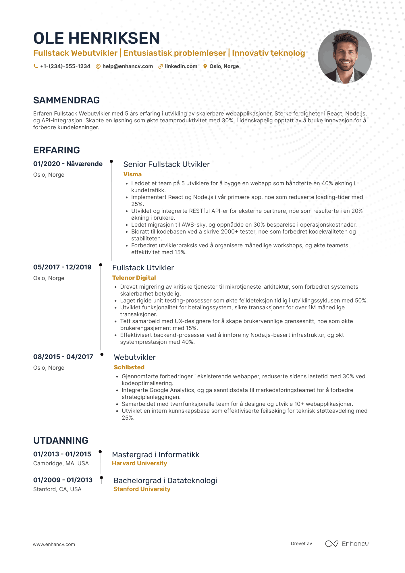 CV for Fullstack Webutvikler
