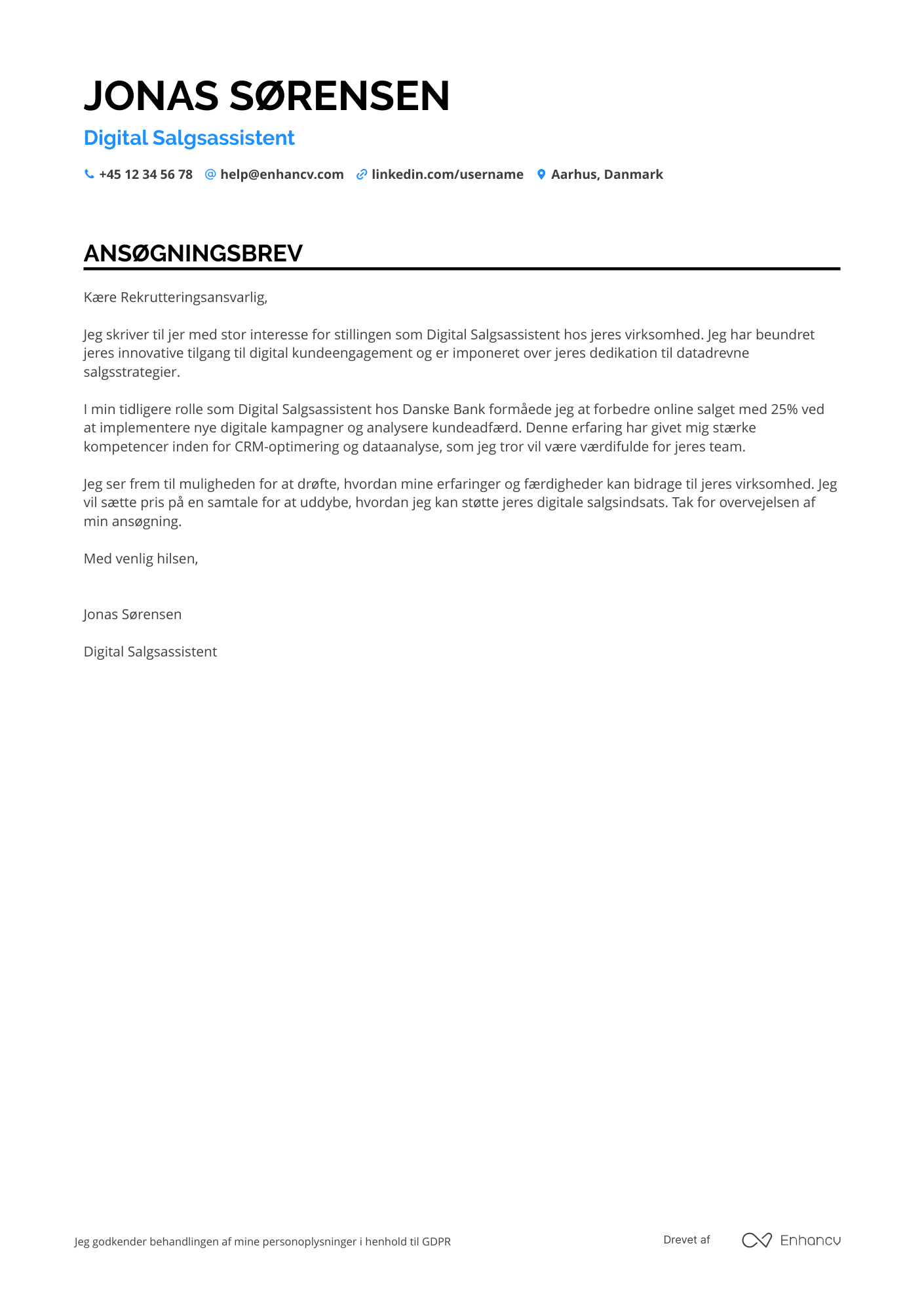 Ansøgningsbrev til Digital Salgsassistent