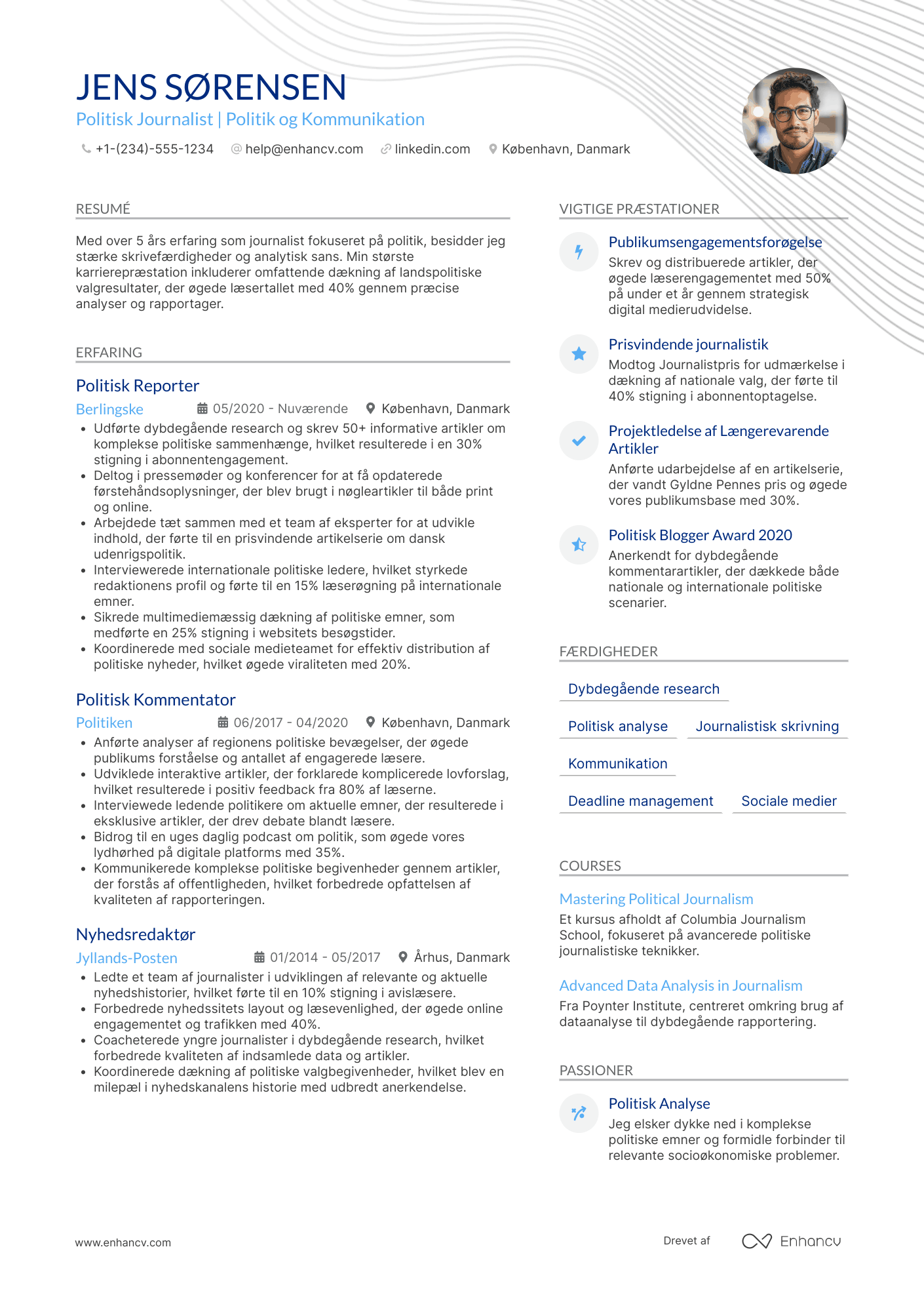 CV til Politisk journalist