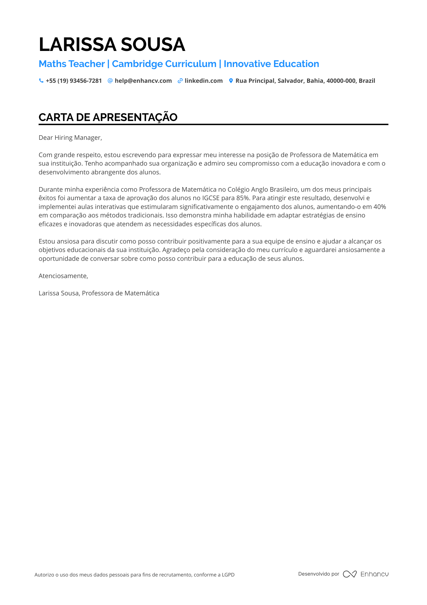 Professor de Matemática do Ensino Fundamental