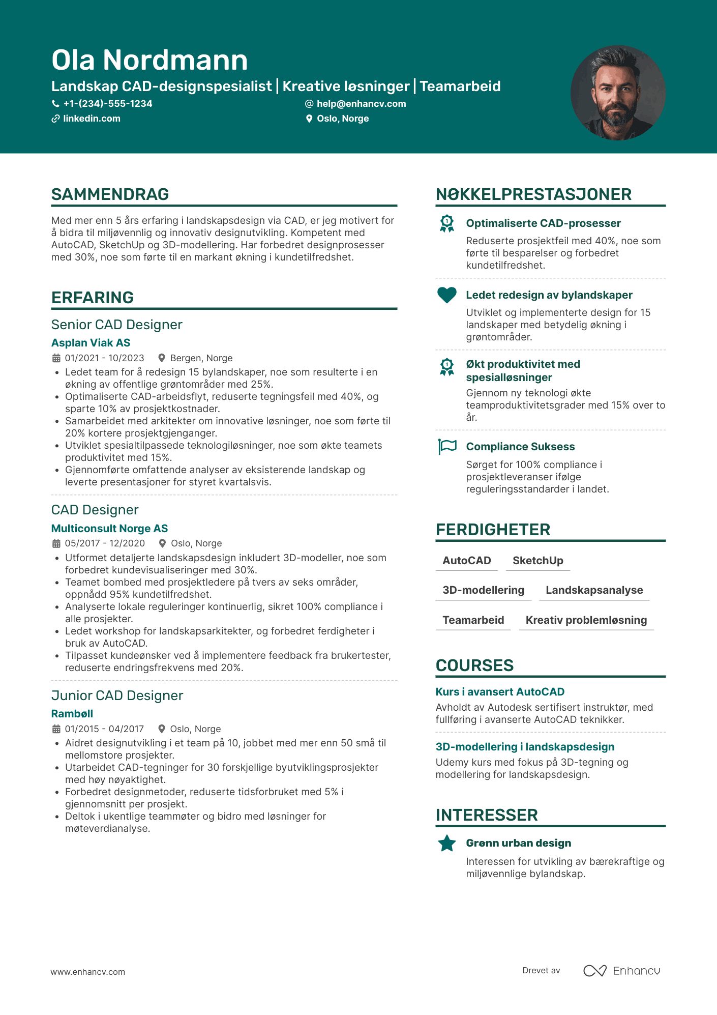 CV for Landscape CAD designspesialist