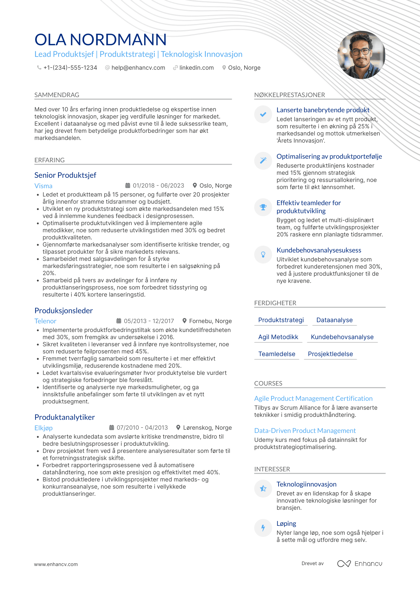 CV for Lead Produktsjef