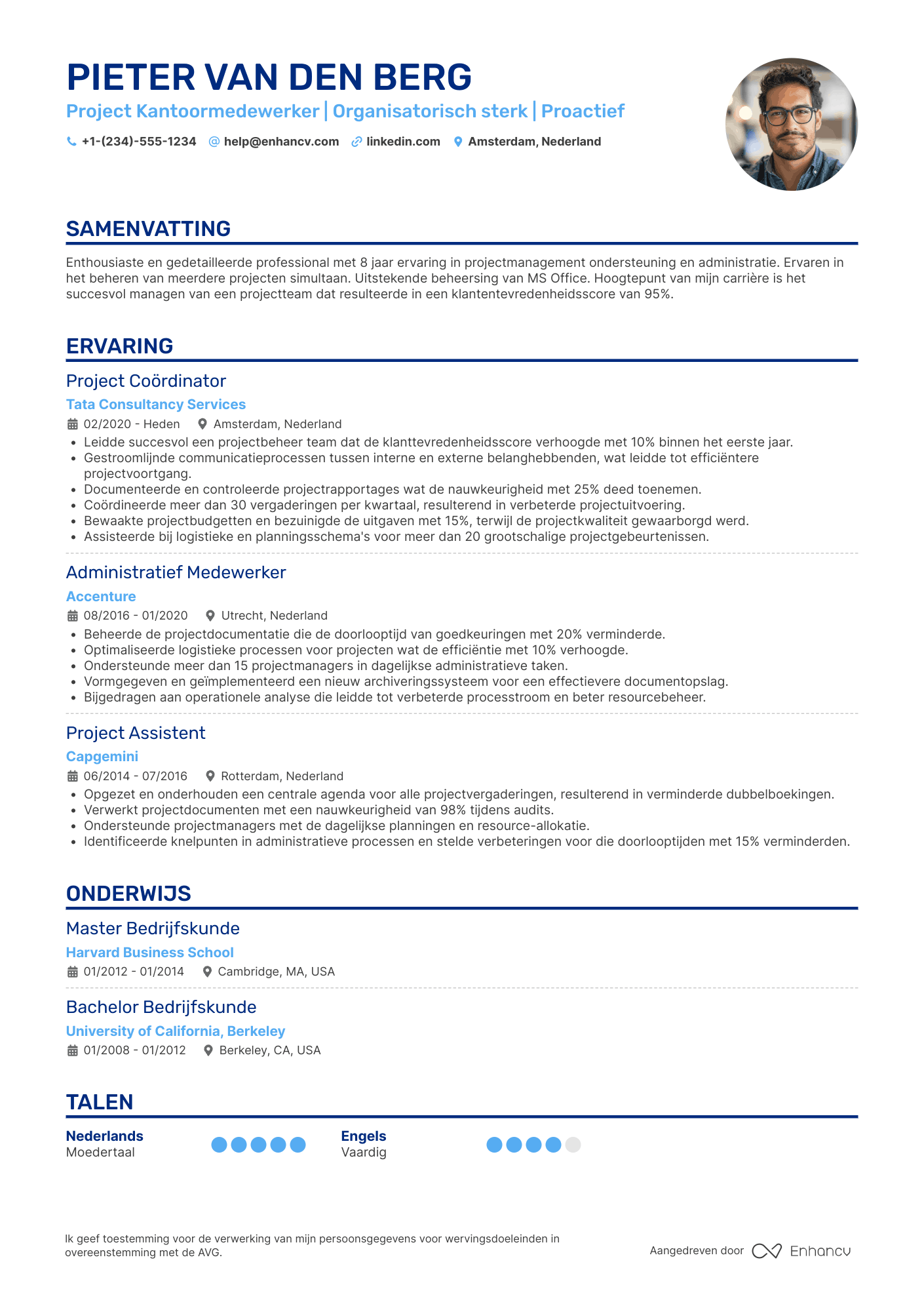 CV voor Project Kantoormedewerker