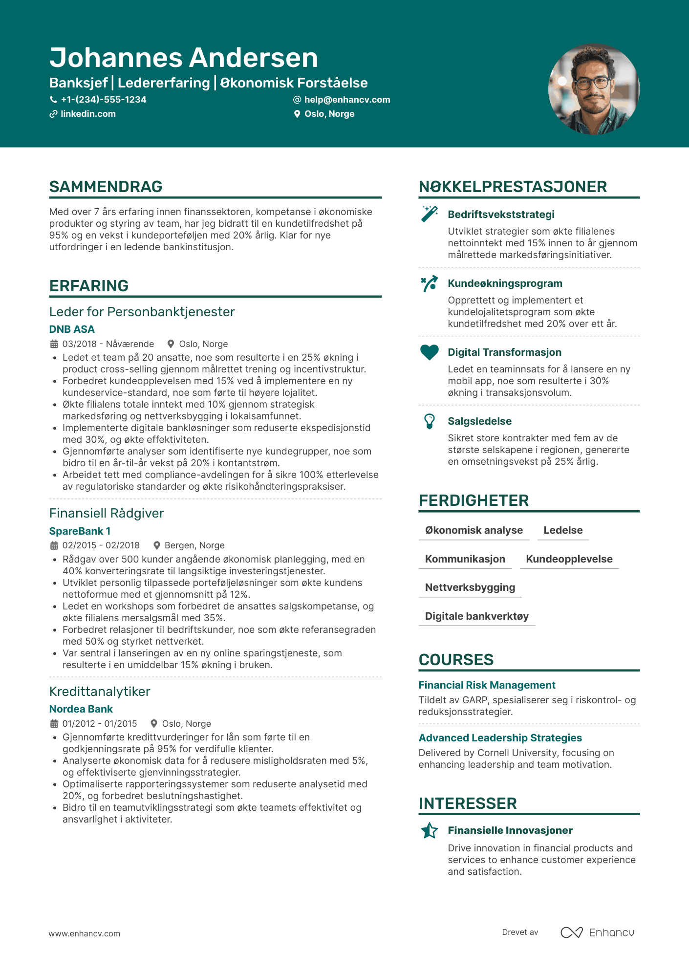 CV for Retail Banksjef