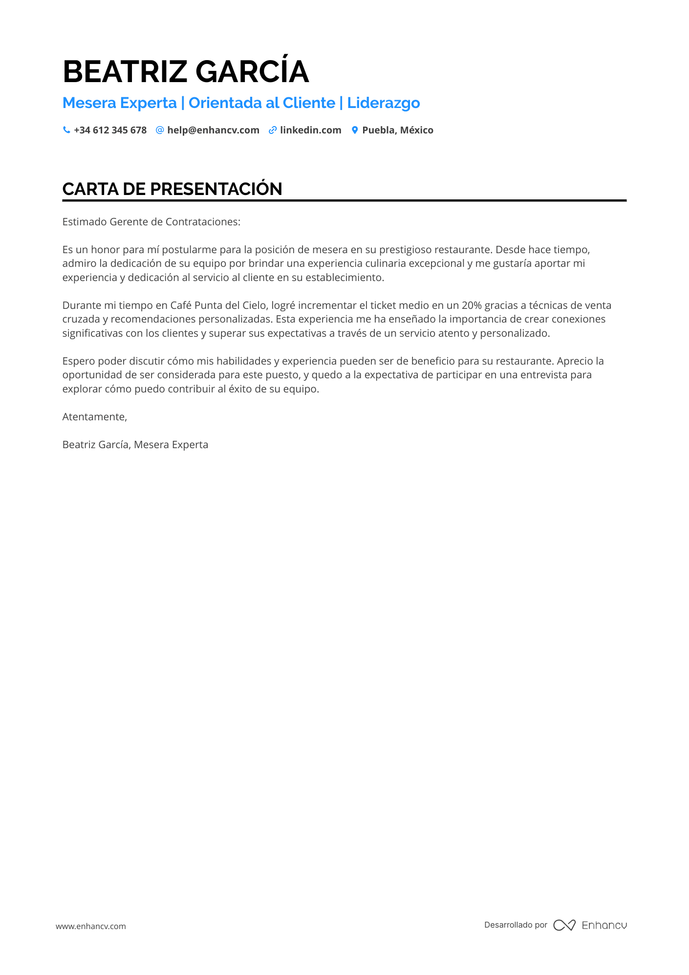 Jefe de Camareros