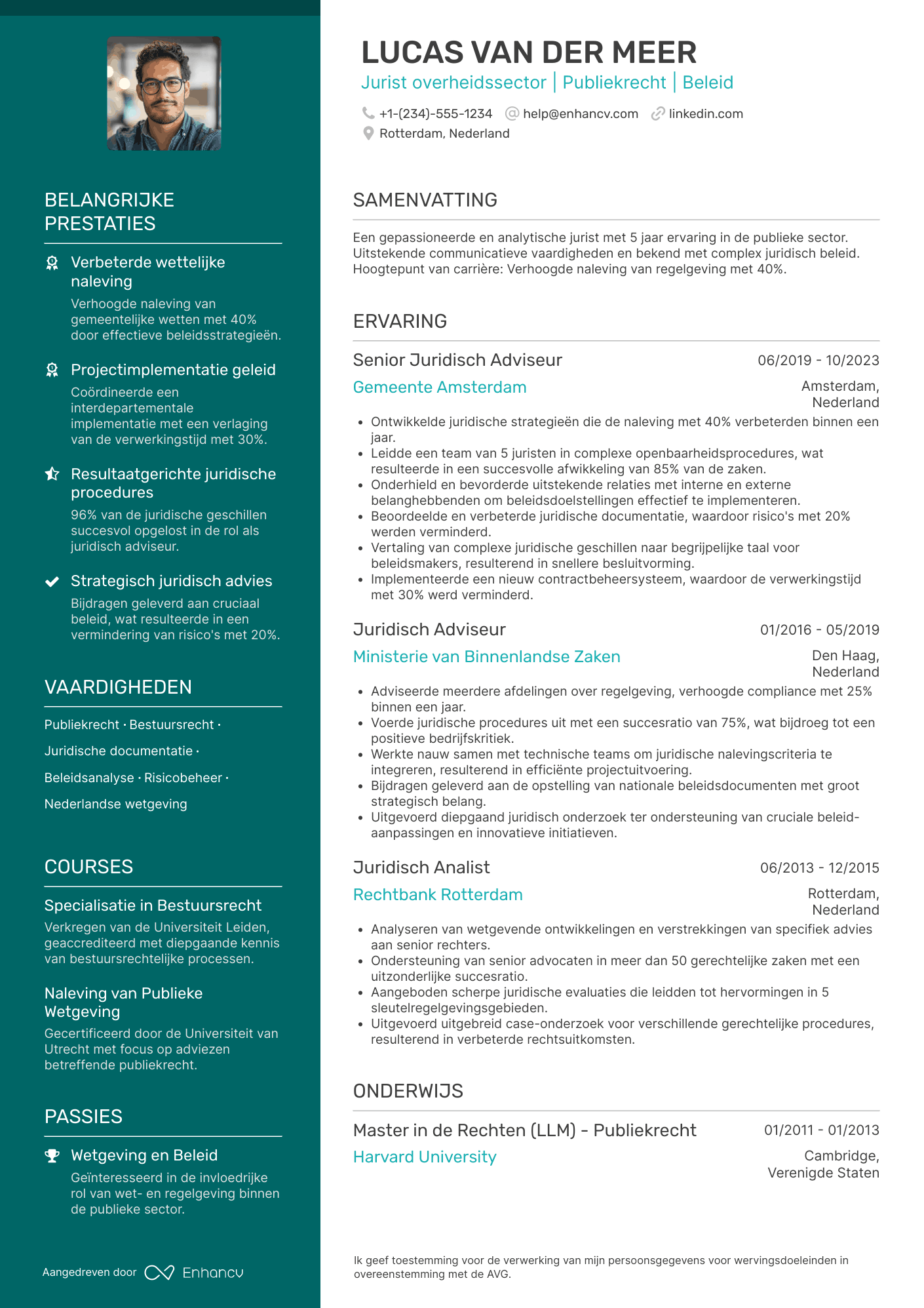 CV voor Jurist Ambtenaar