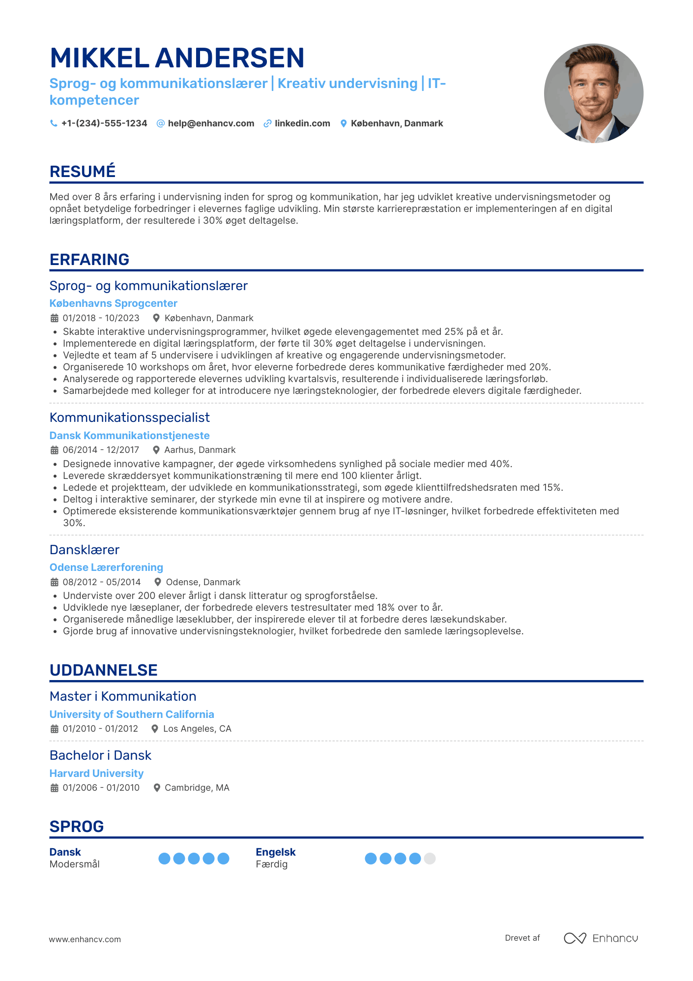 CV til Sprog  og kommunikationslærer