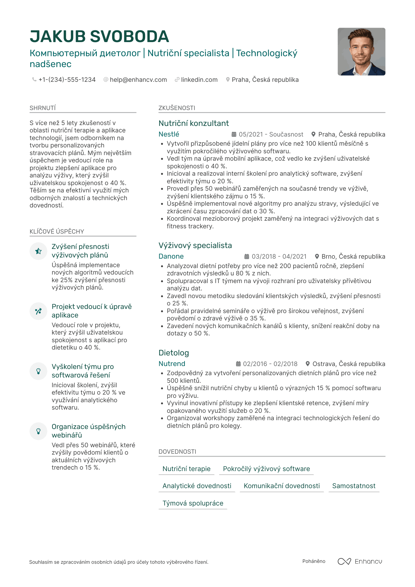 Životopis pro Компьютерный диетолог