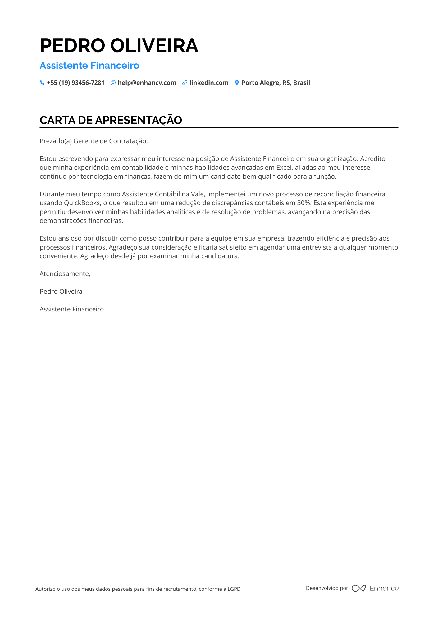 Assistente Financeiro de Contabilidade