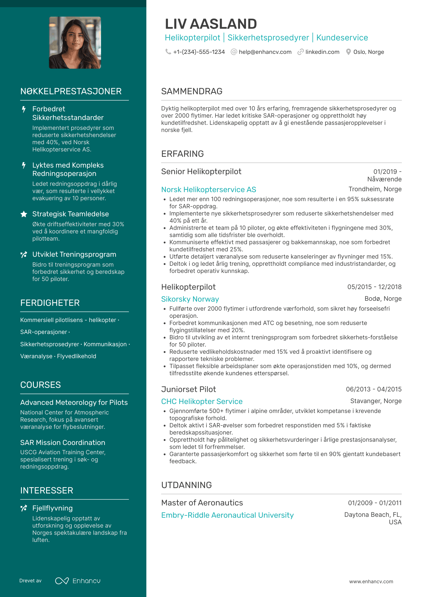 CV for Helikopterpilot