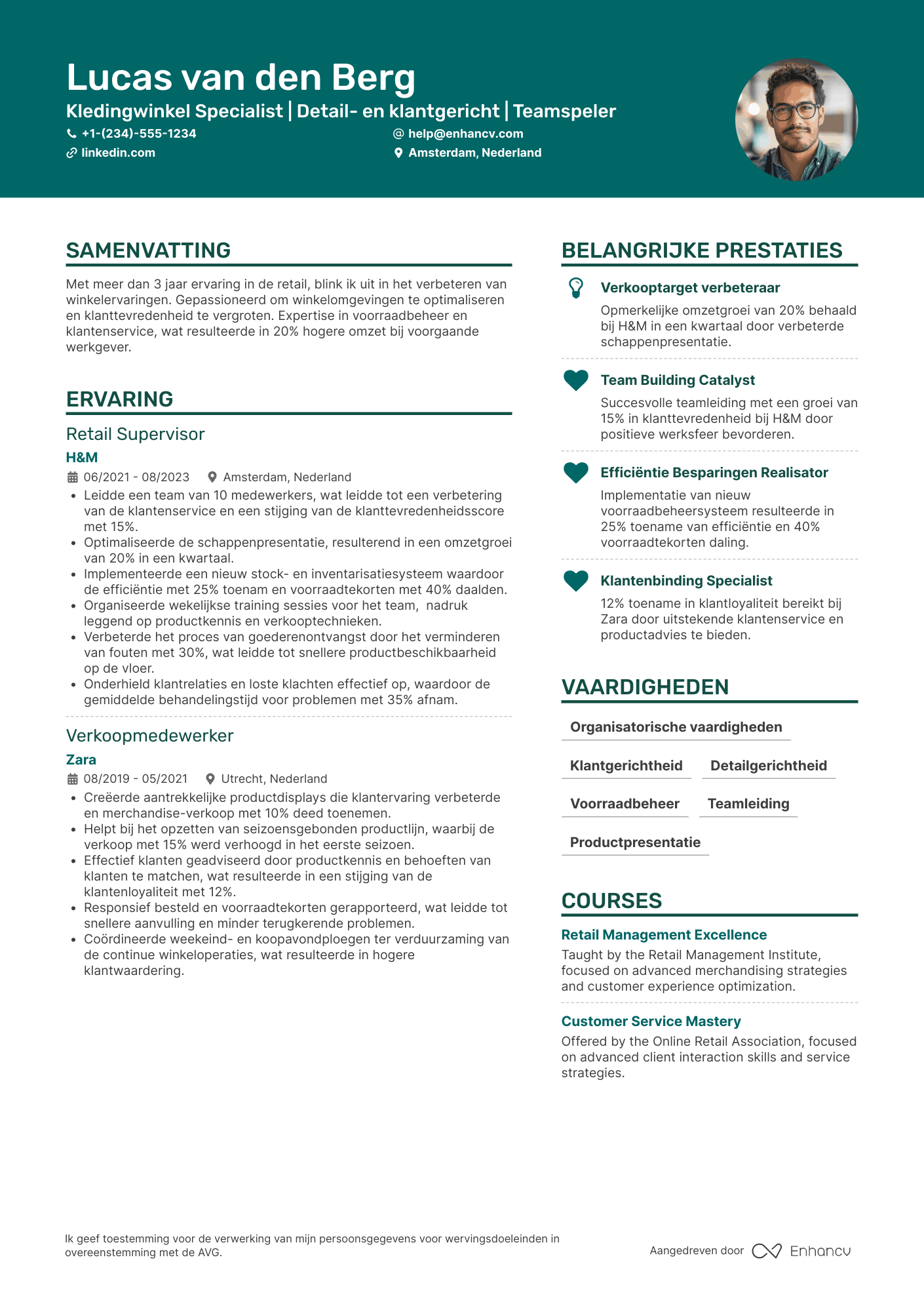 CV voor Kledingzaak Vakkenvuller