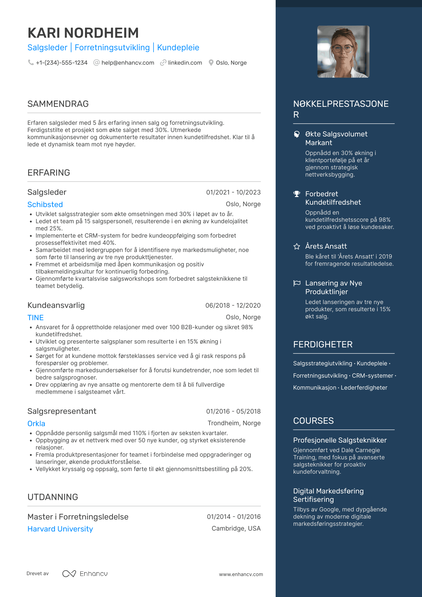 CV for Salgsleder