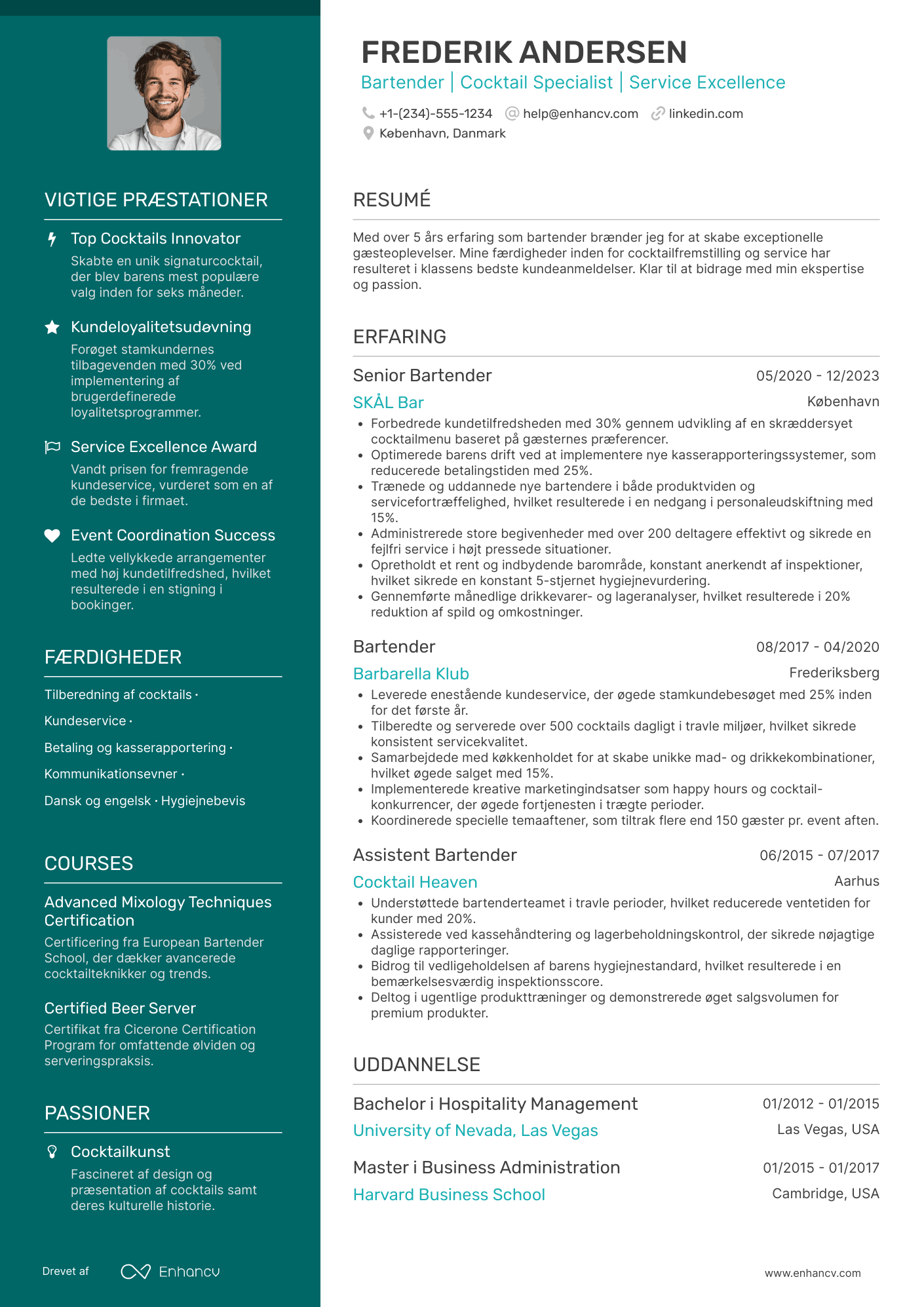 Poleret CV skabelon