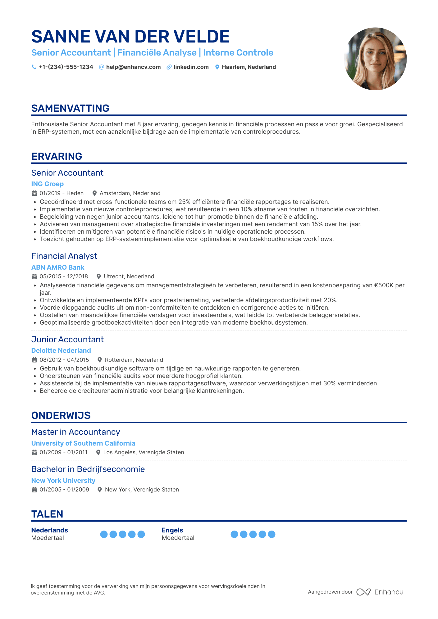 CV voor Senior Accountant