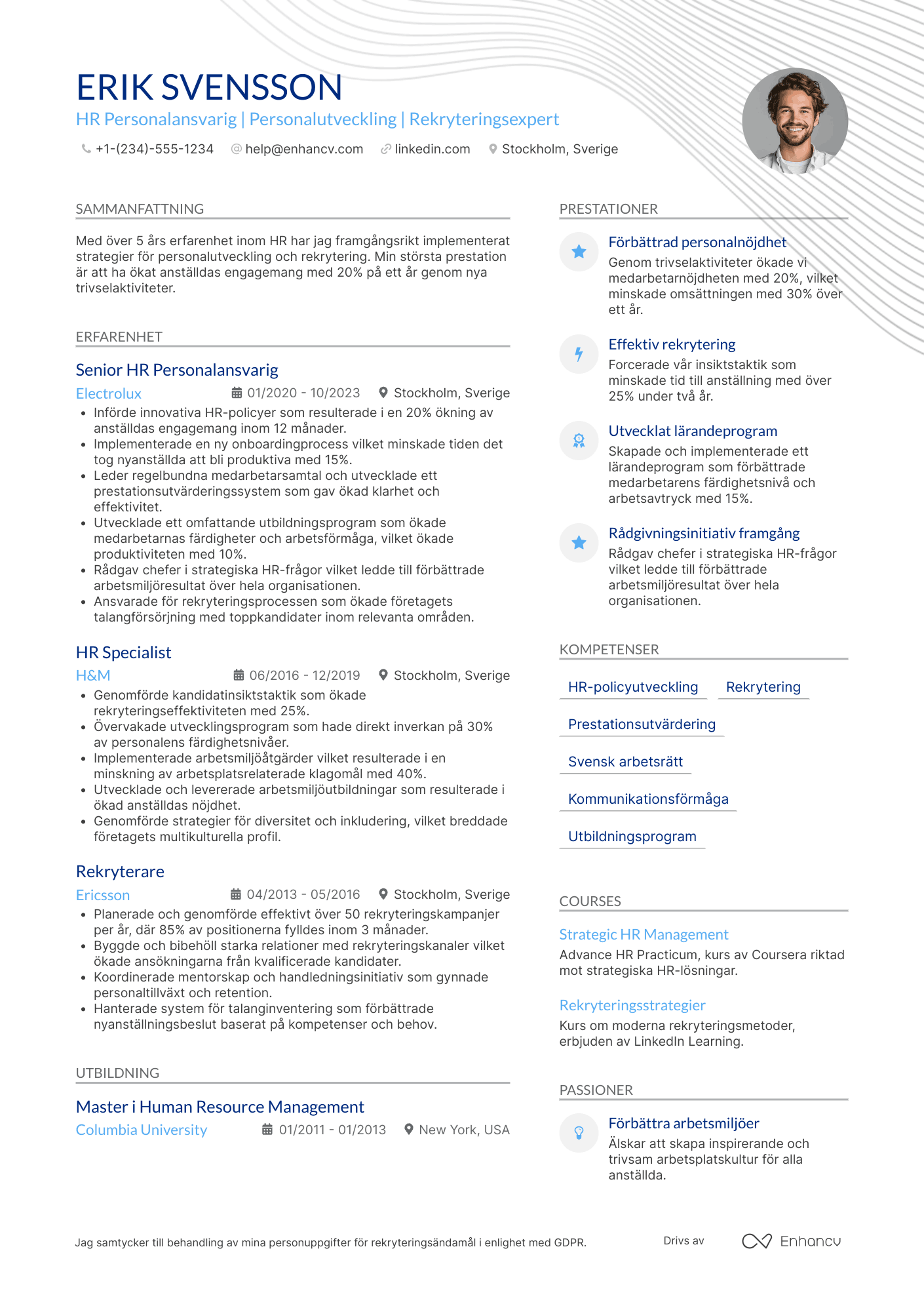 CV för HR Personalansvarig