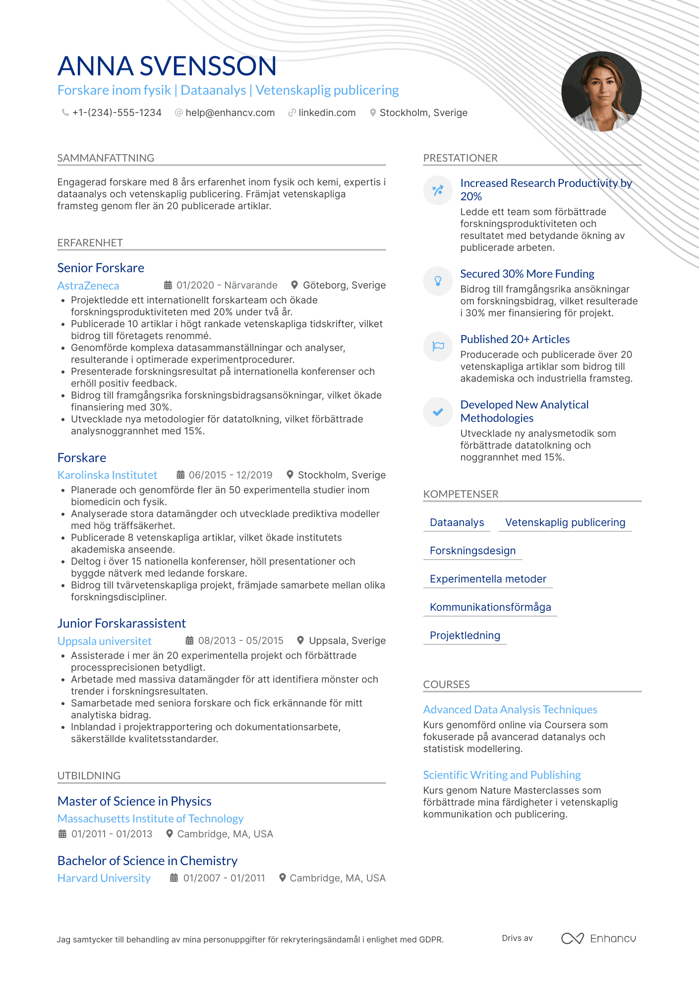 CV för Forschungsakademiker