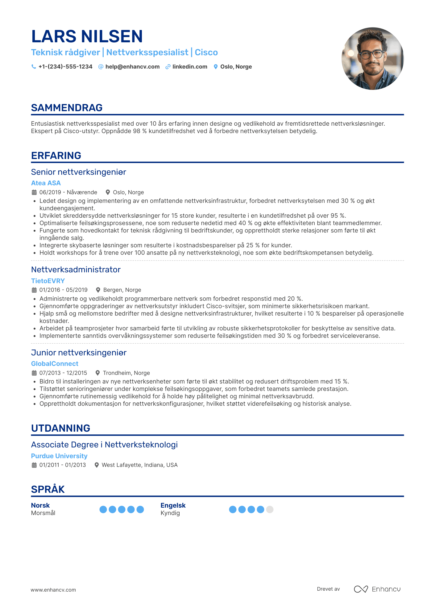 CV for Teknisk rådgiver netværksspecialist