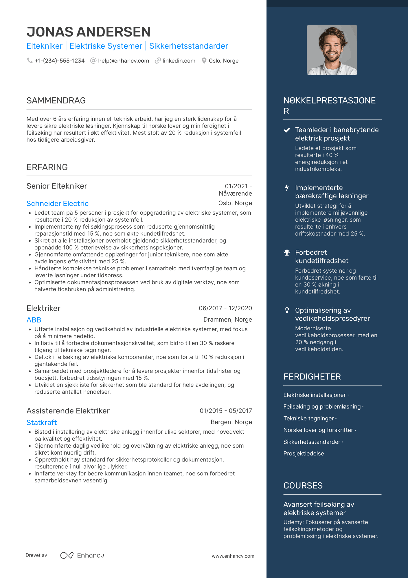 CV for Eltekniker