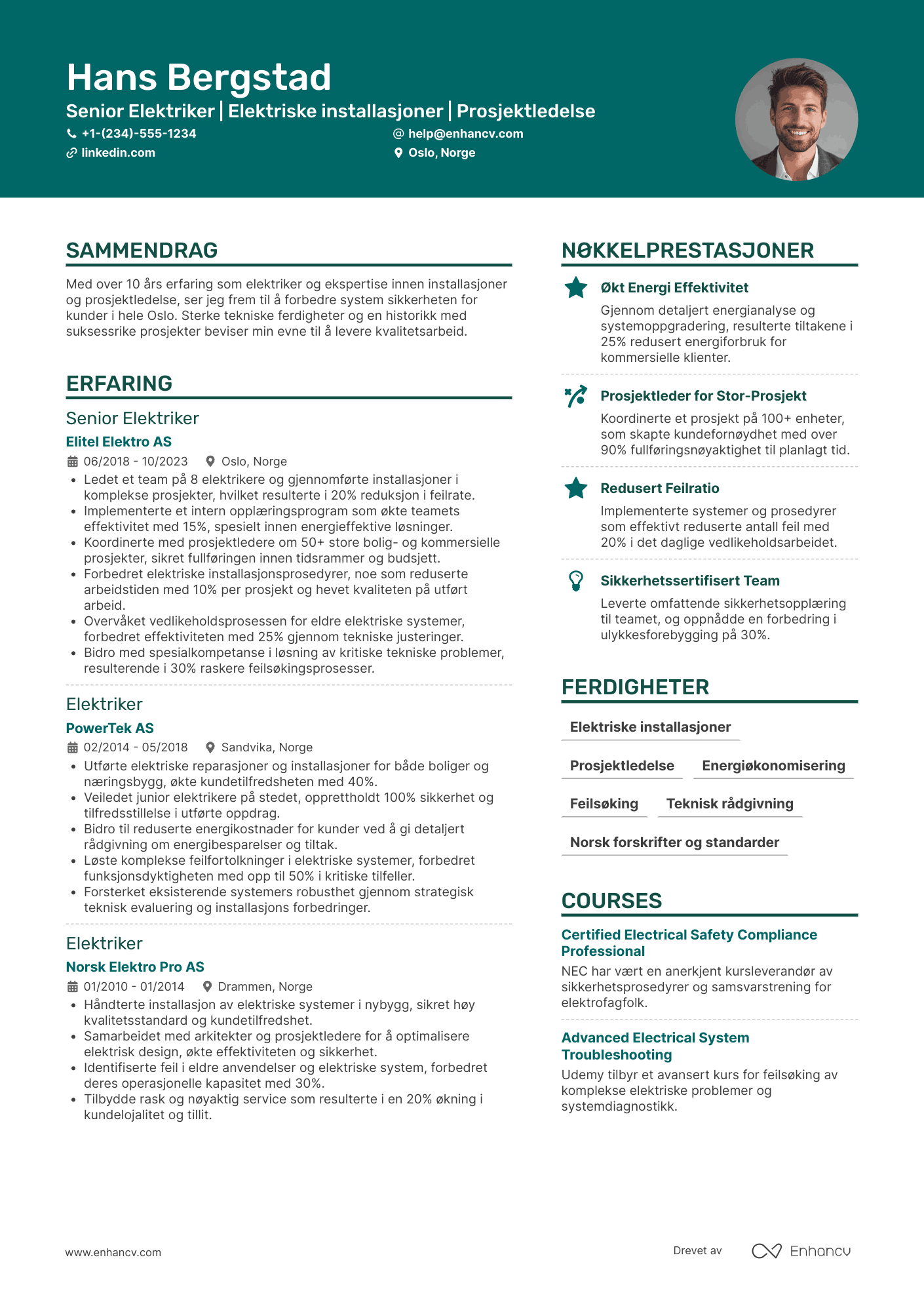 CV for Senior Elektriker