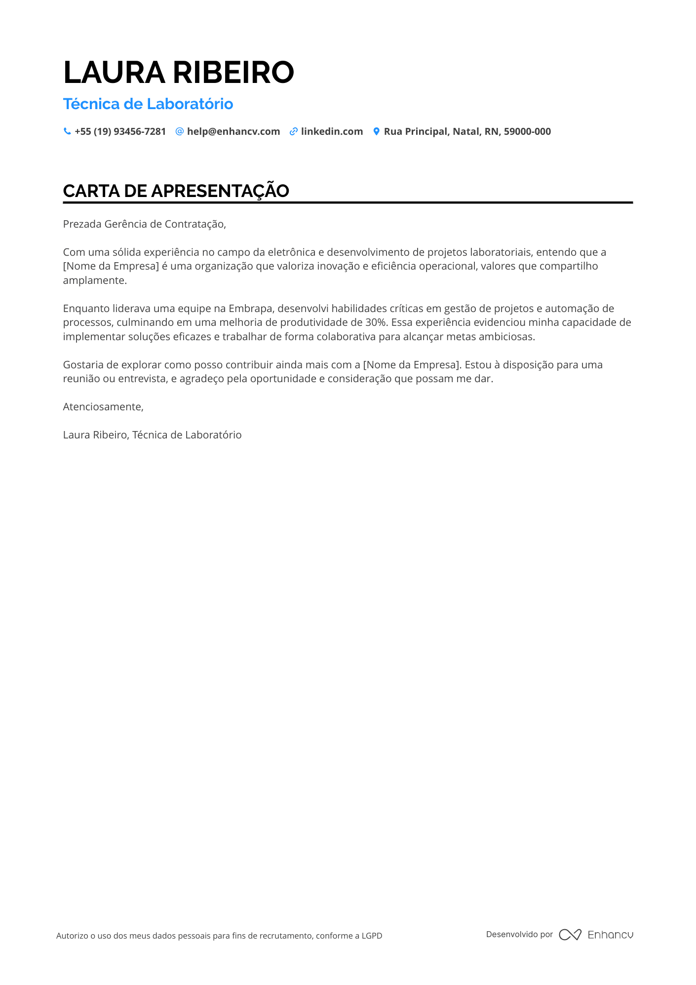 Técnico de Laboratório Sem experiência