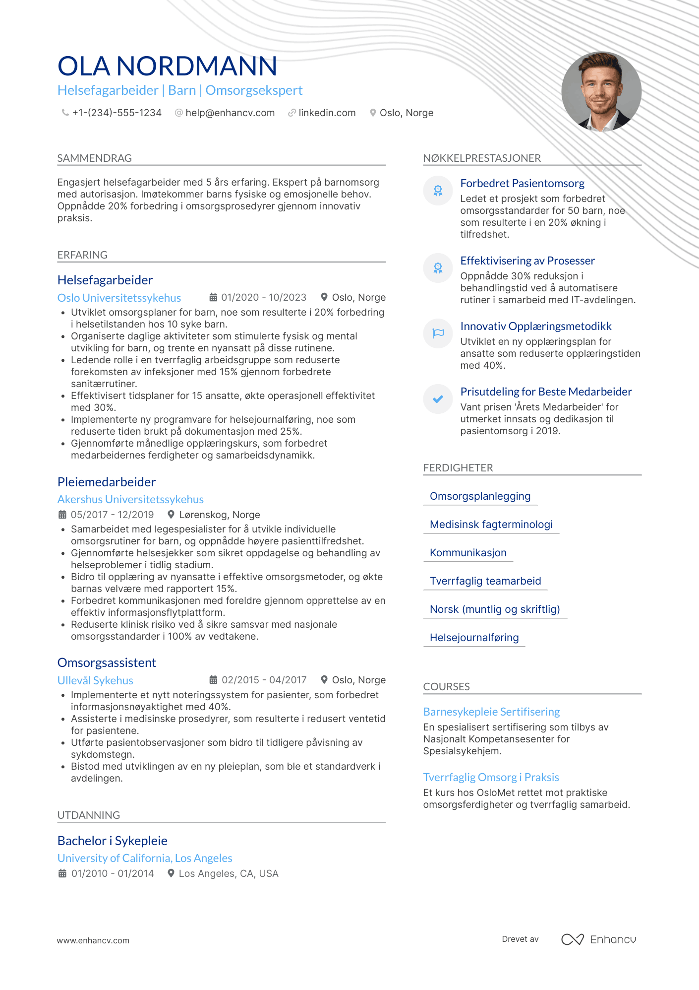 CV for Helsefagarbeider Barn