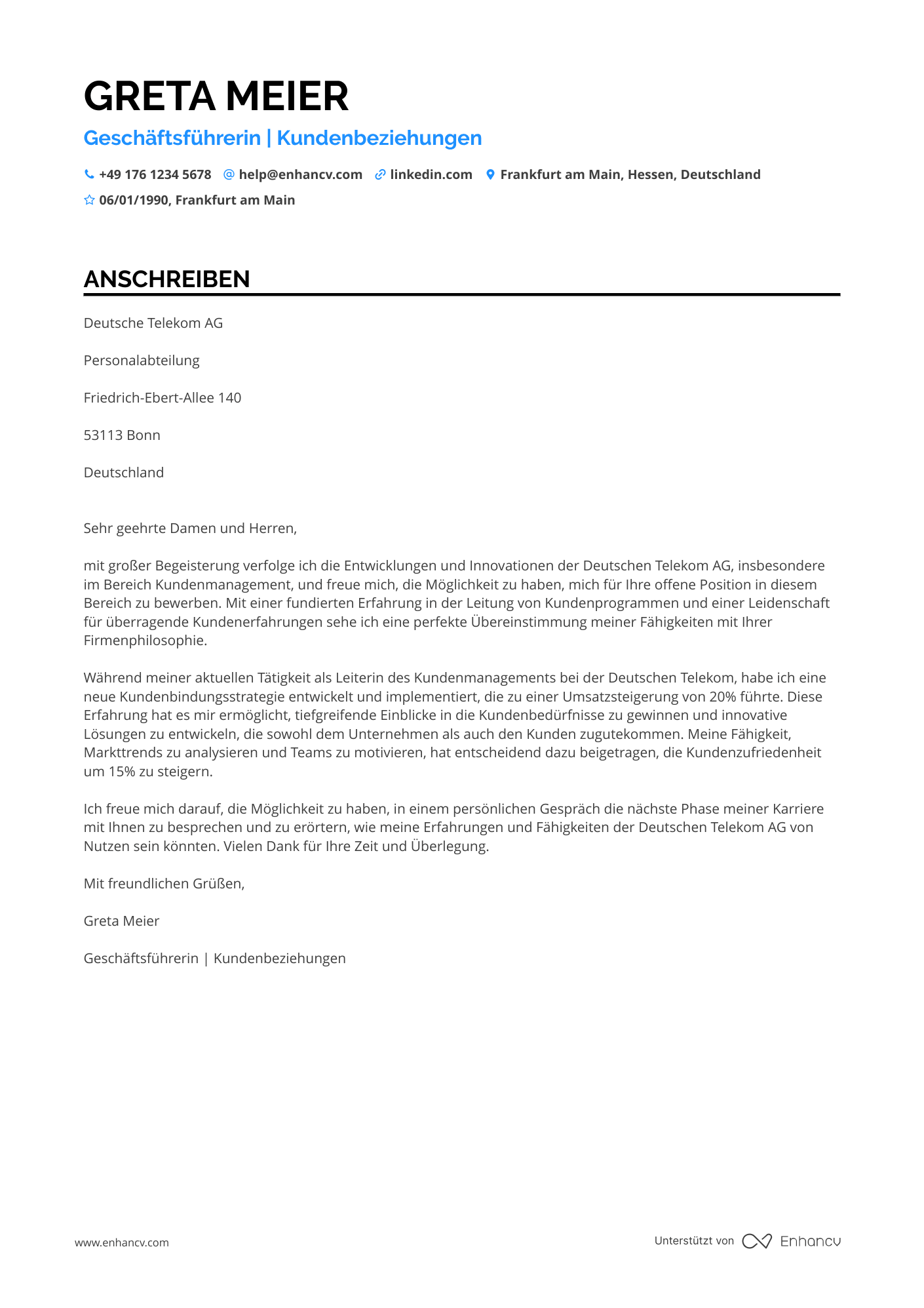 Geschäftsführer für Kundenbeziehungen