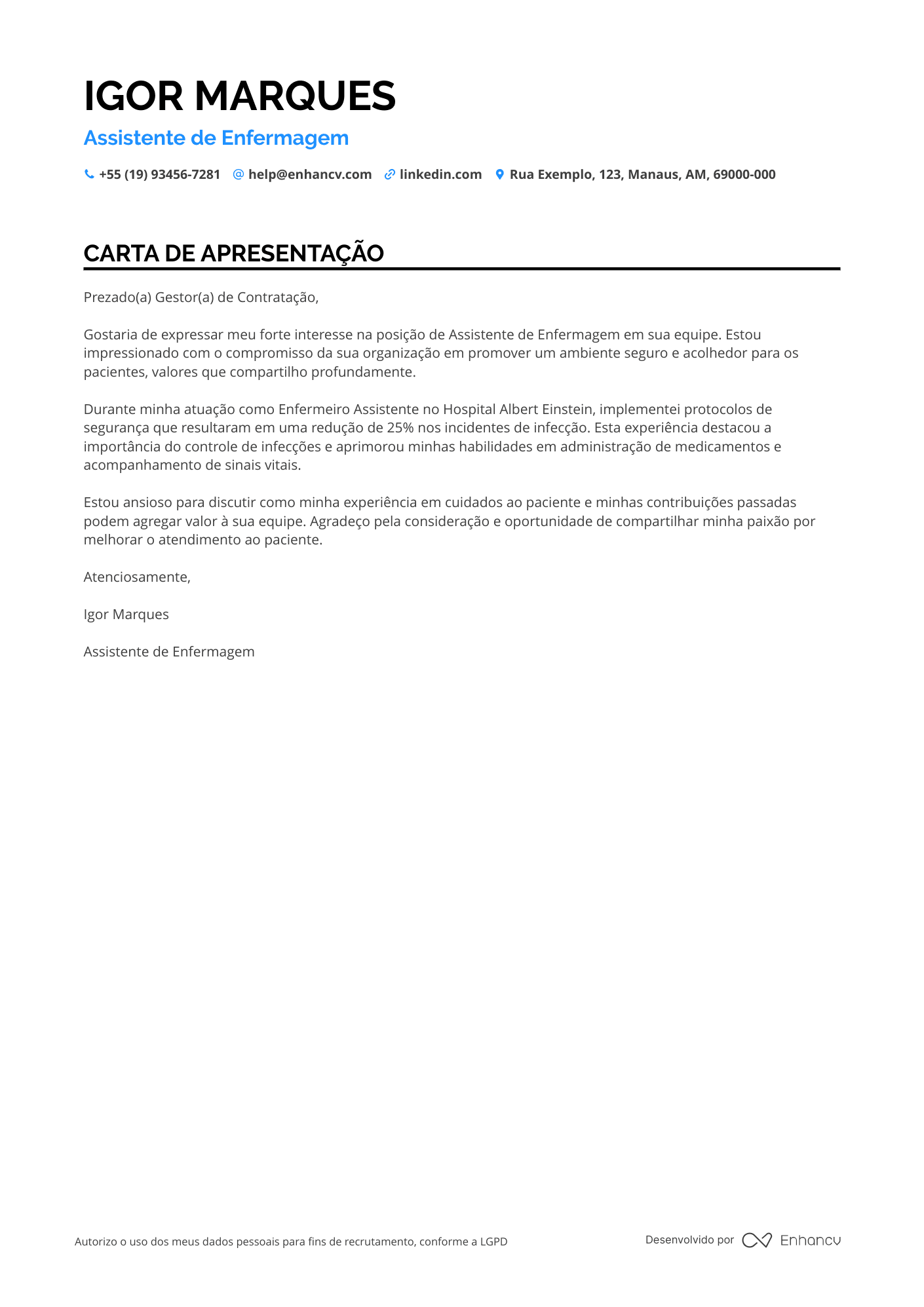 Estudante de Enfermagem em Geriatria