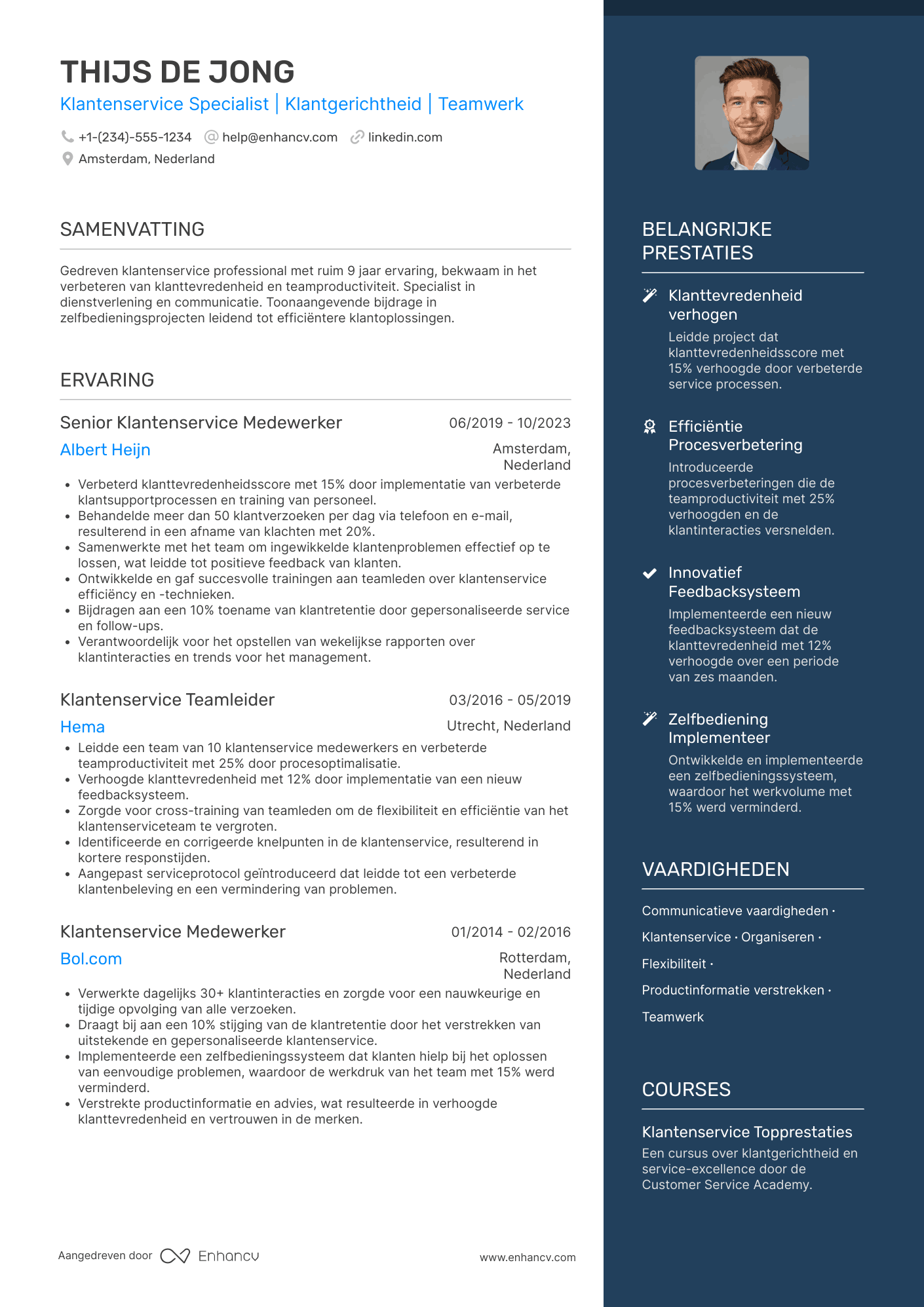 CV voor Lidl Customer Service Assistant
