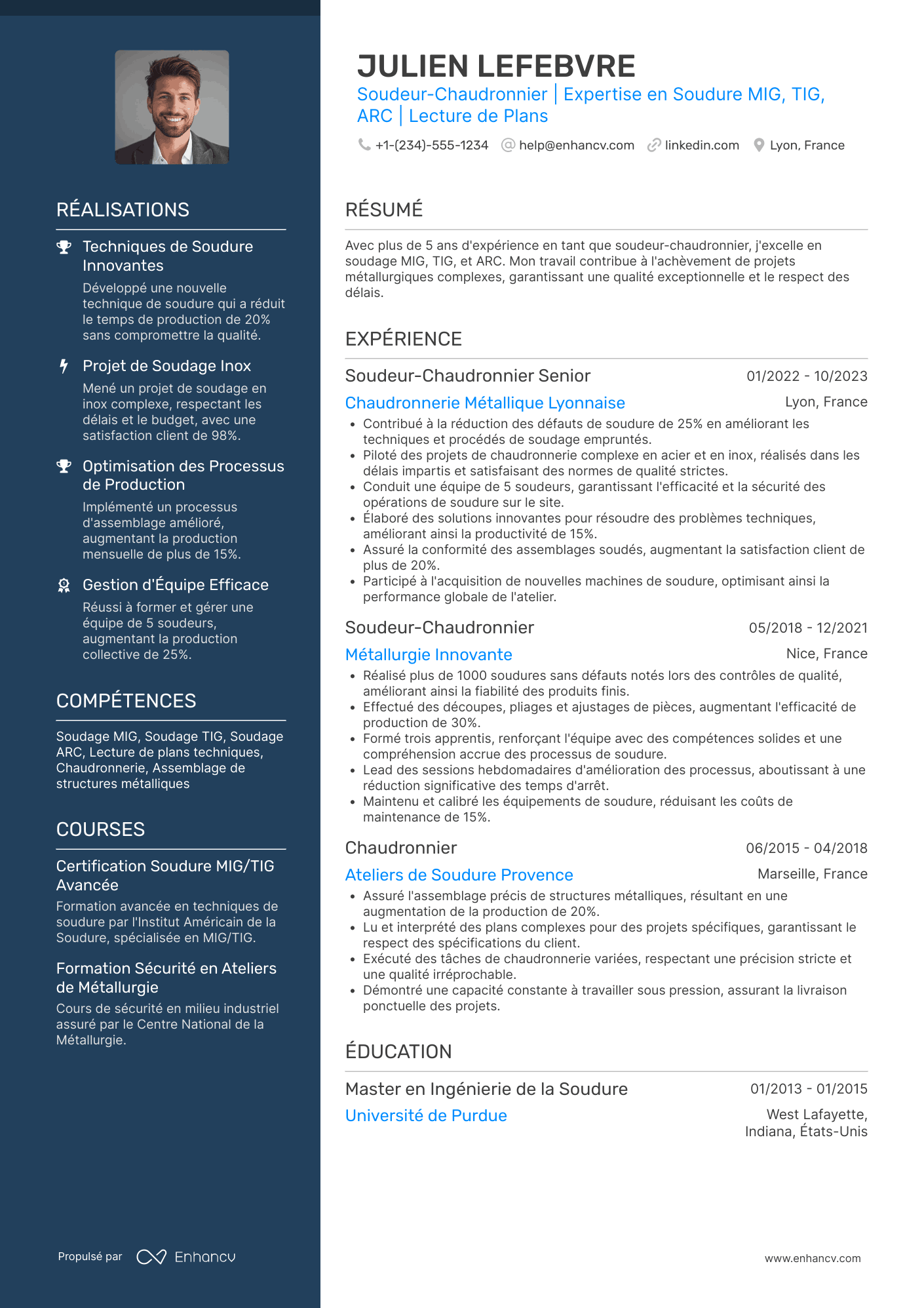 CV de soudeur chaudronnier