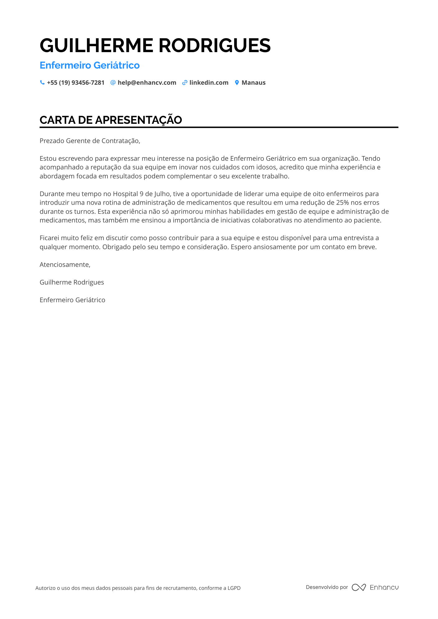 Enfermeira de Geriatria