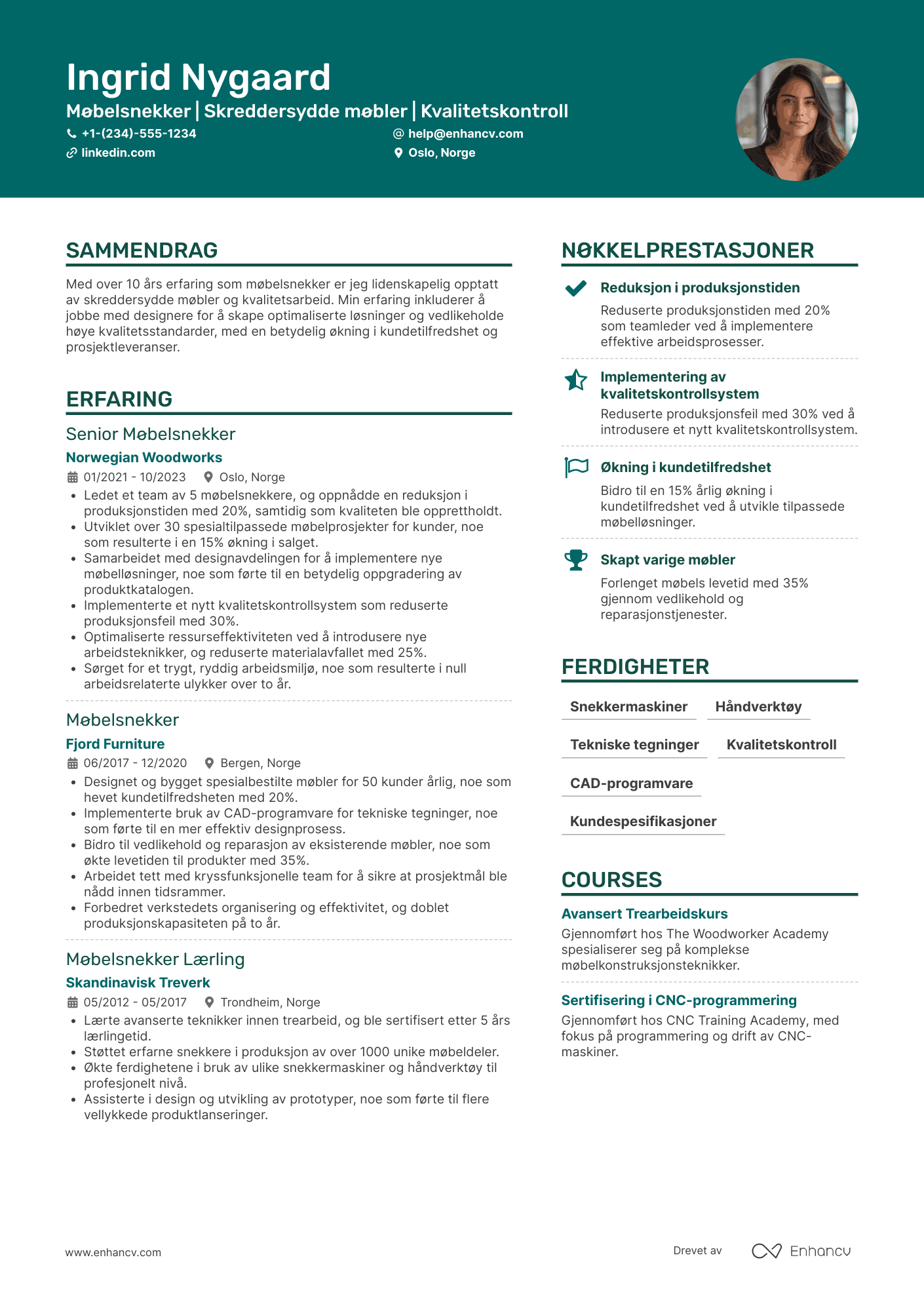 CV for Møbelsnekker