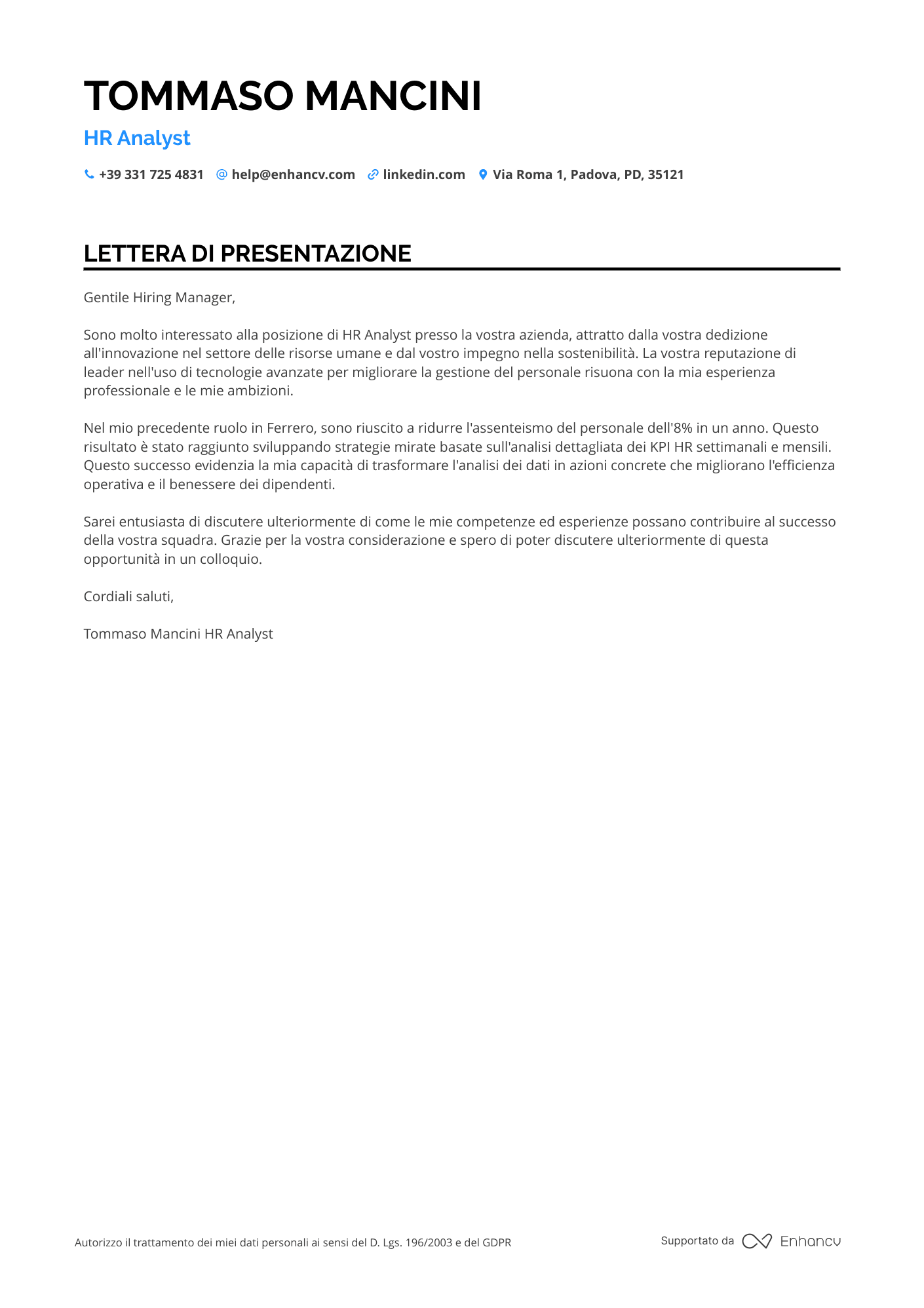 Analista di Risorse Umane