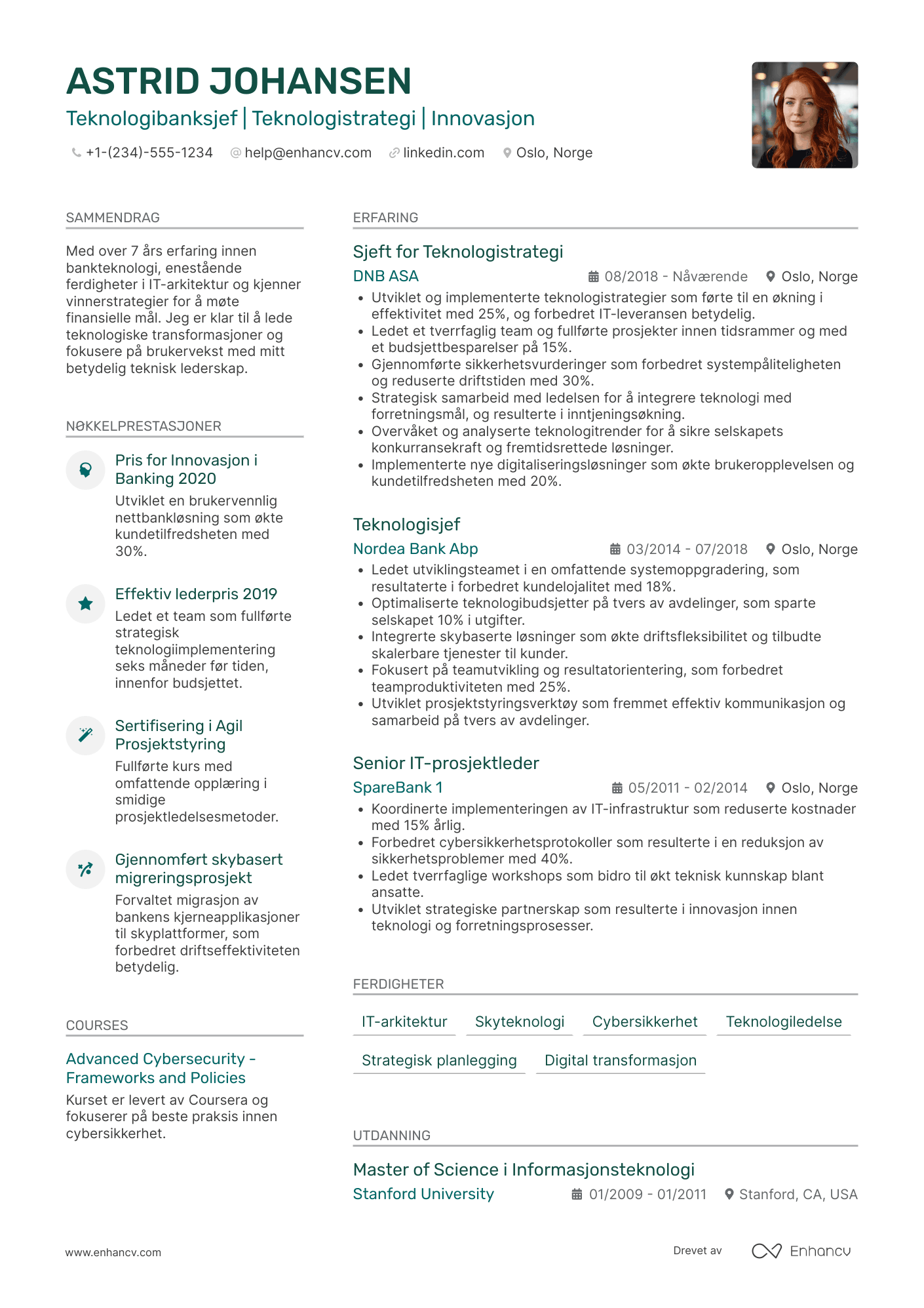 CV for Teknologibanksjef